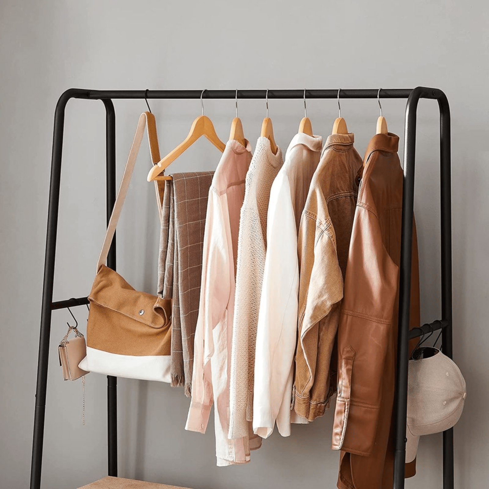 Heavy Duty Wooden Clothes Rail Rack Garment Hanging Stand Corner Open Wardrobe - Home and Garden Furniture Shop - #rustic - furniture#