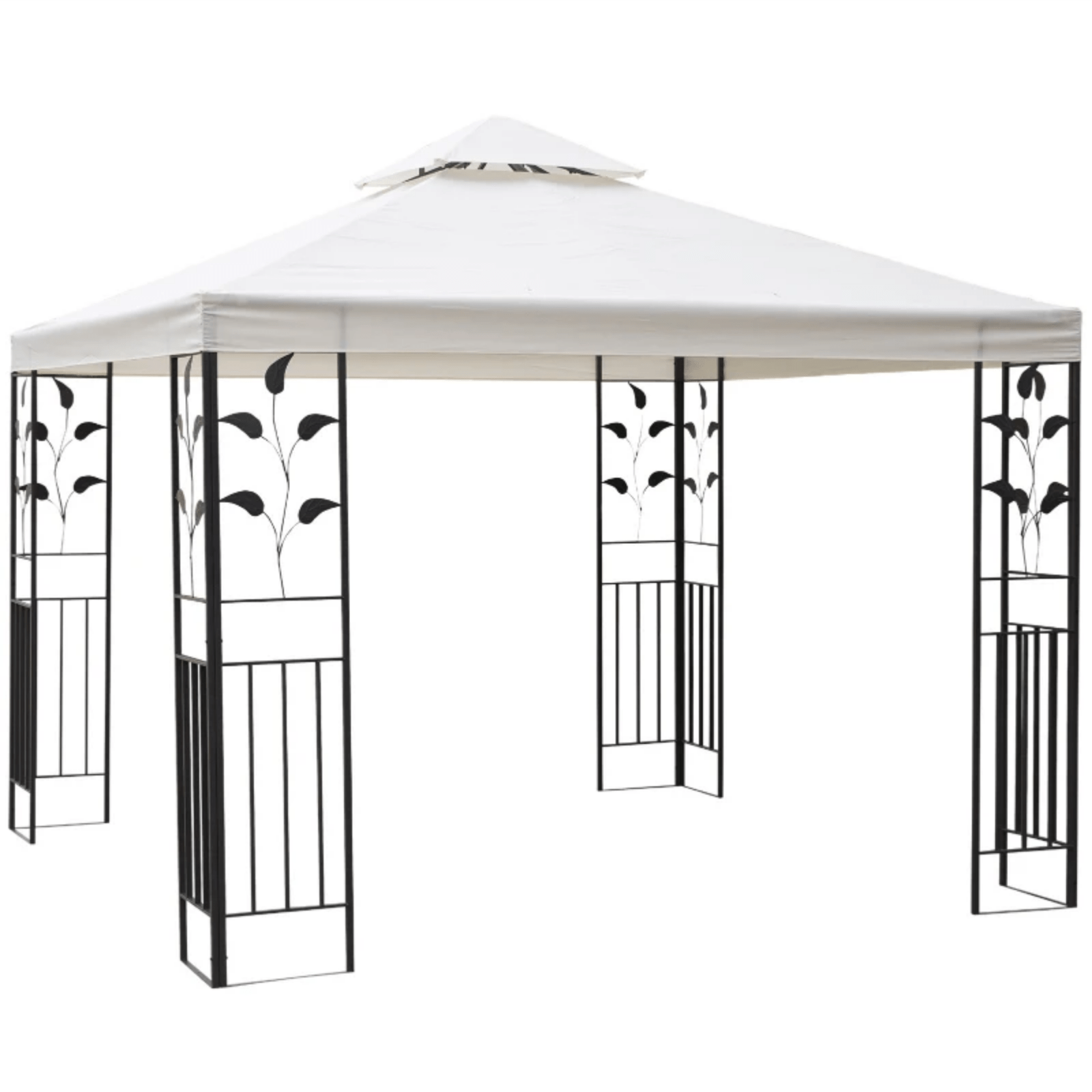 Heay Duty Metal Garden Gazebo 3 x 3m Outdoor Decorative Canopy Steel Frame Cream - Home and Garden Furniture Shop - #rustic - furniture#