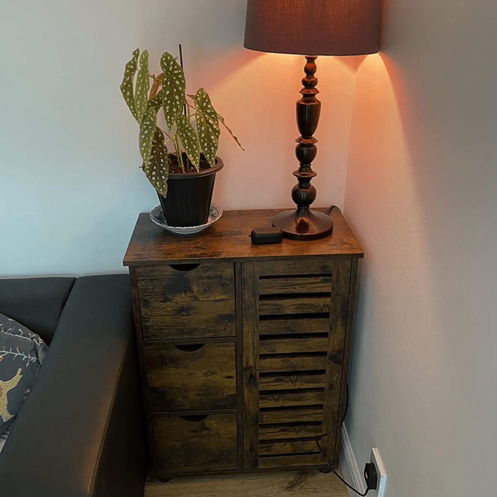 Industiral Bathroom Floor Cabinet Wooden Vintage Sideboard Storage Unit Drawers - Home and Garden Furniture Shop - rustic - furniture