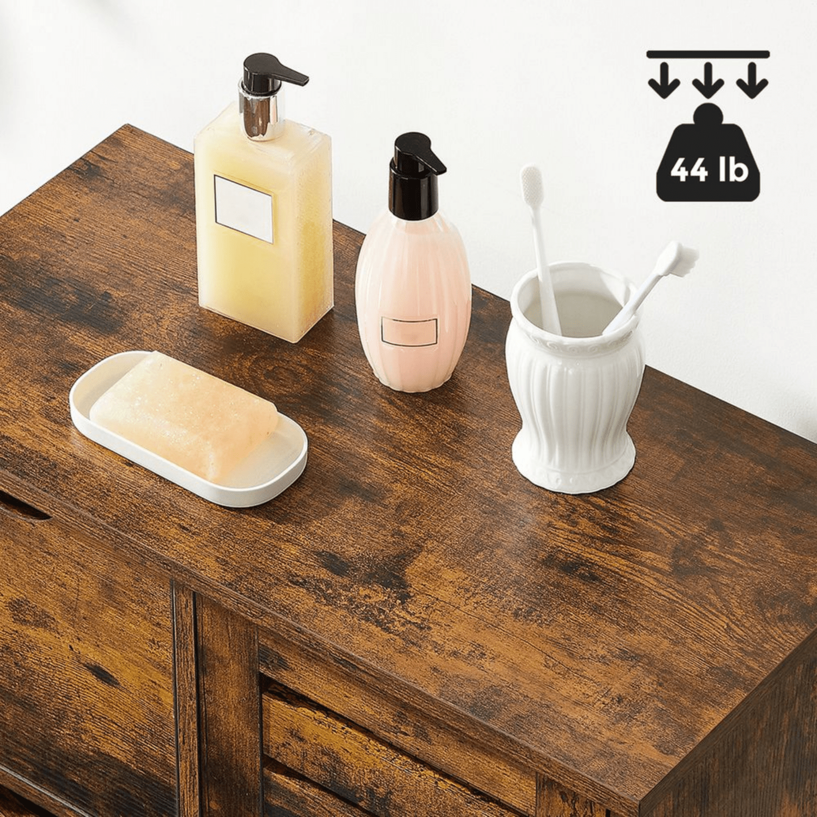 Industiral Bathroom Floor Cabinet Wooden Vintage Sideboard Storage Unit Drawers - Home and Garden Furniture Shop - rustic - furniture