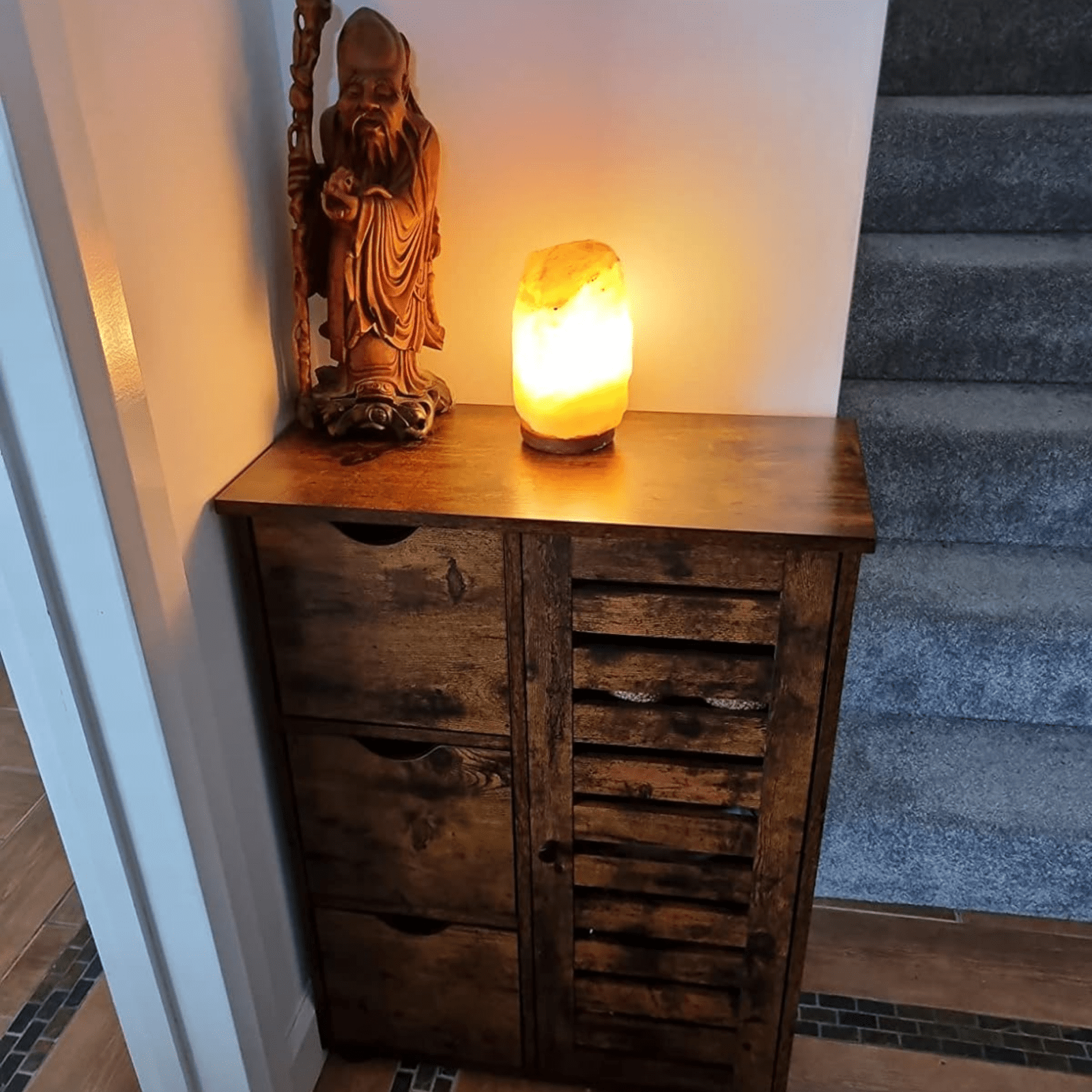 Industiral Bathroom Floor Cabinet Wooden Vintage Sideboard Storage Unit Drawers - Home and Garden Furniture Shop - rustic - furniture