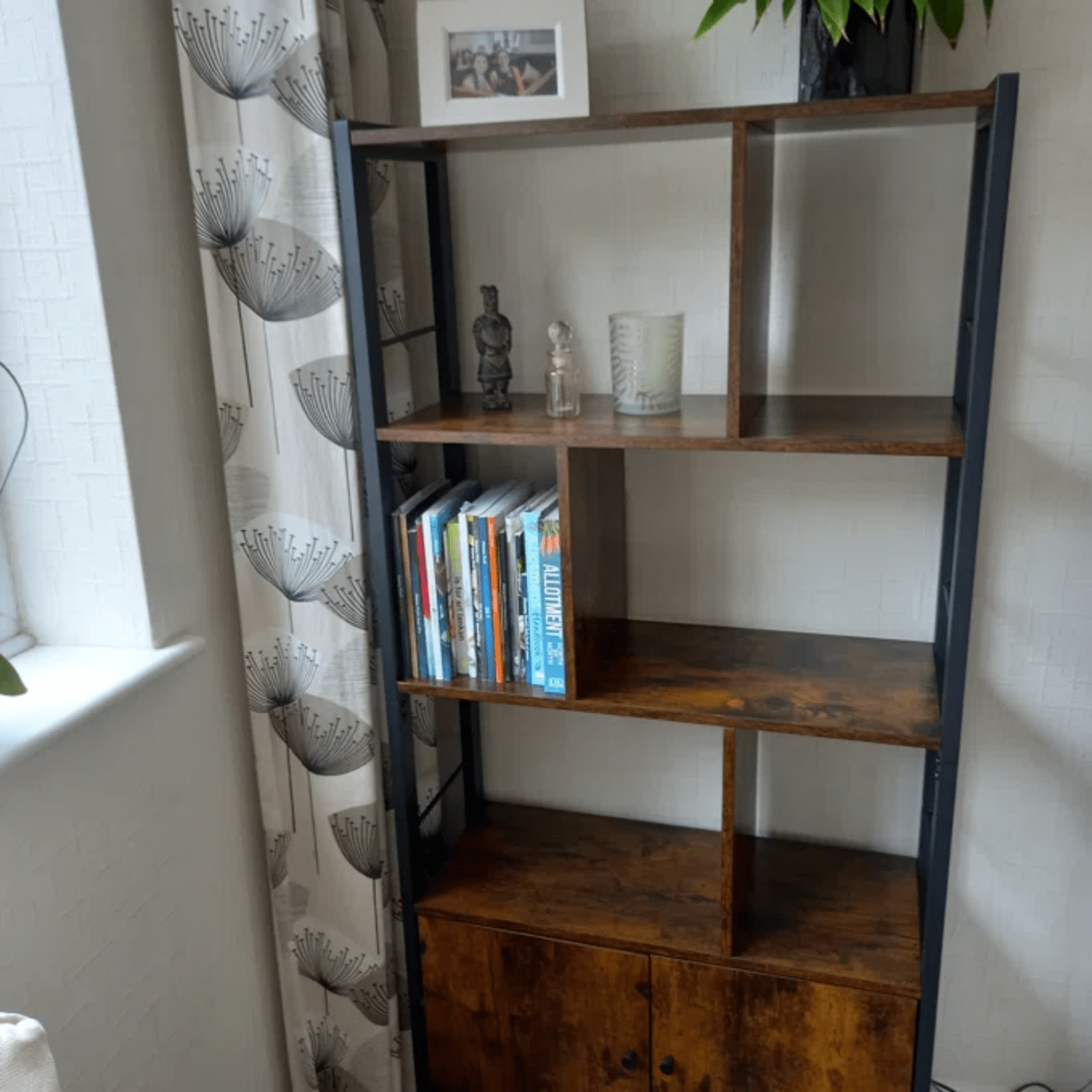 Industrial Bookcase Cupboard Tall Rustic Bookshelf 5 Tier Rustic Shelving Unit - Home and Garden Furniture Shop - #rustic - furniture#