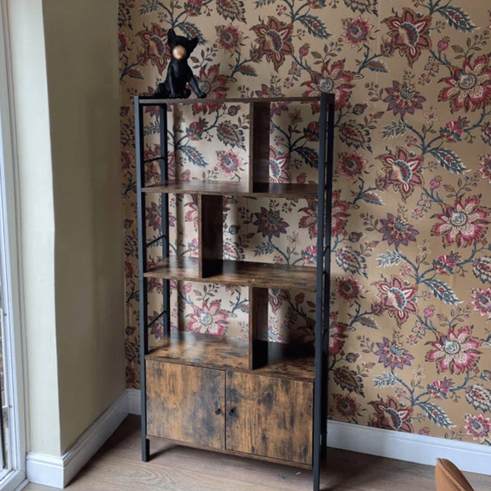 Industrial Bookcase Cupboard Tall Rustic Bookshelf 5 Tier Rustic Shelving Unit - Home and Garden Furniture Shop - rustic - furniture