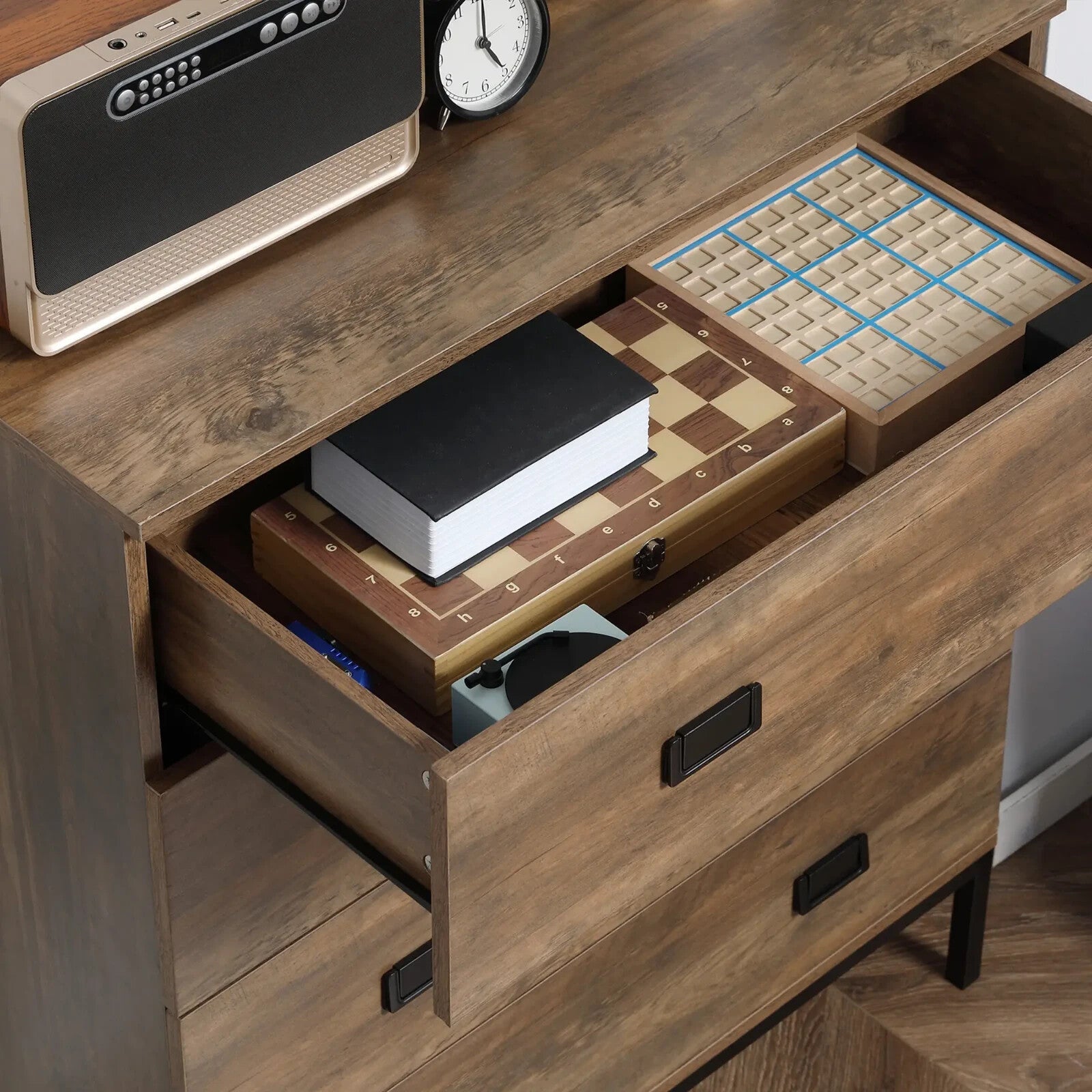 Industrial Chest of Drawers 4 Drawer Dresser Storage Bedroom Cabinet Living Room - Home and Garden Furniture Shop - rustic - furniture