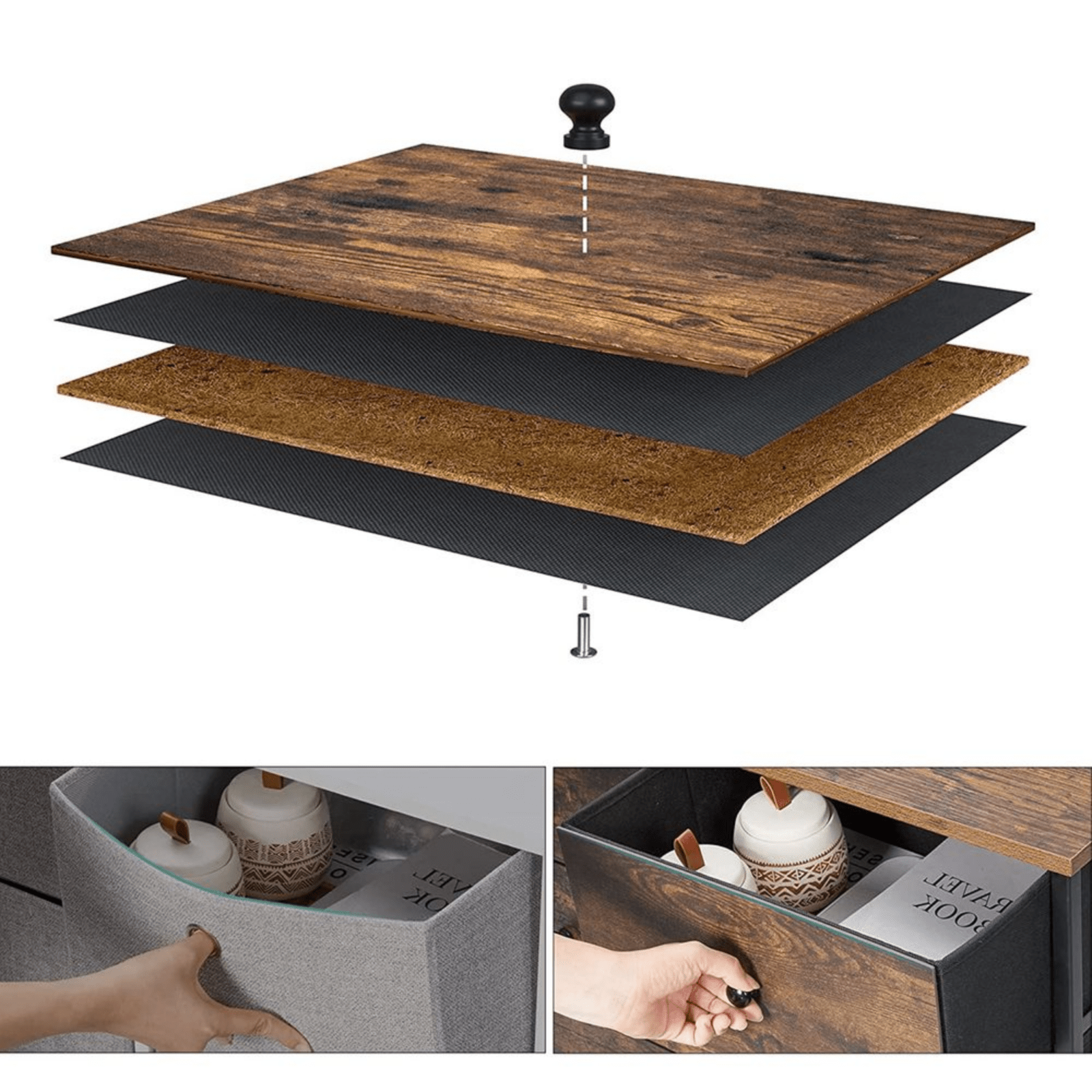 Industrial Chest of Drawers Vintage Sideboard Storage Metal Leg Rustic Furniture - Home and Garden Furniture Shop - rustic - furniture