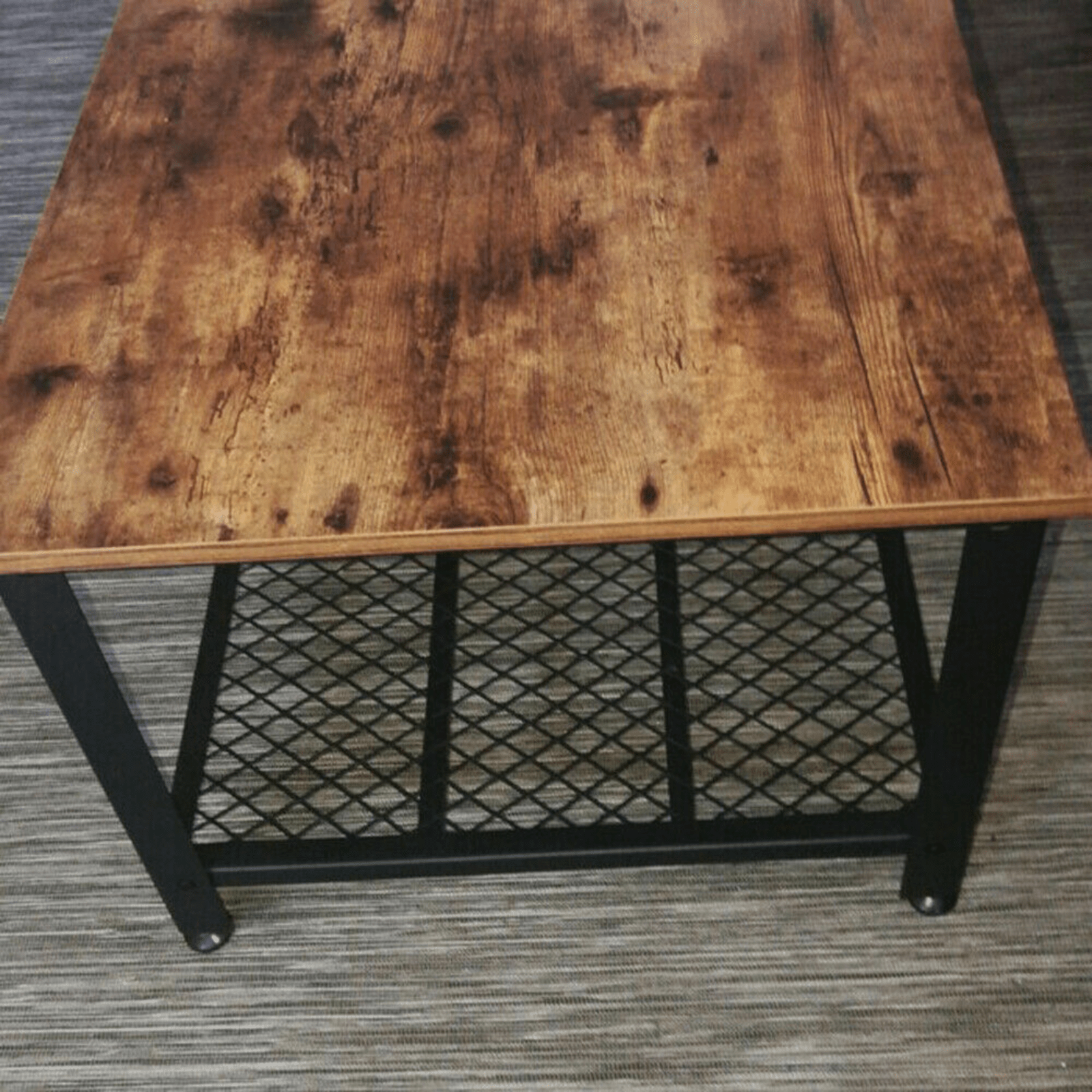 Industrial Coffee Table with Shelf Vintage Retro Living Room Furniture Side End - Home and Garden Furniture Shop - rustic - furniture