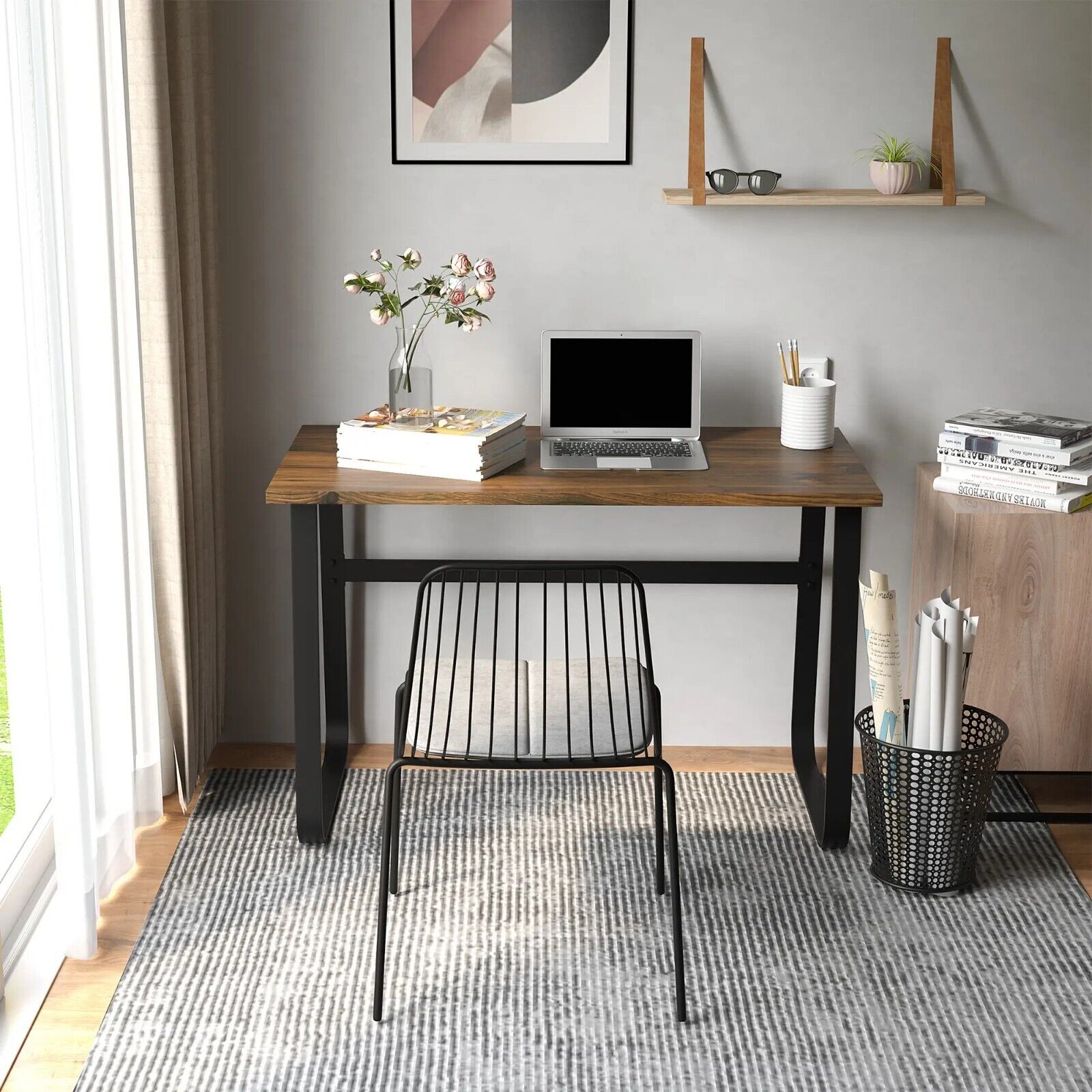 Industrial Computer Desk Laptop Table Home Office Study Workstation Writing Desk - Home and Garden Furniture Shop - rustic - furniture