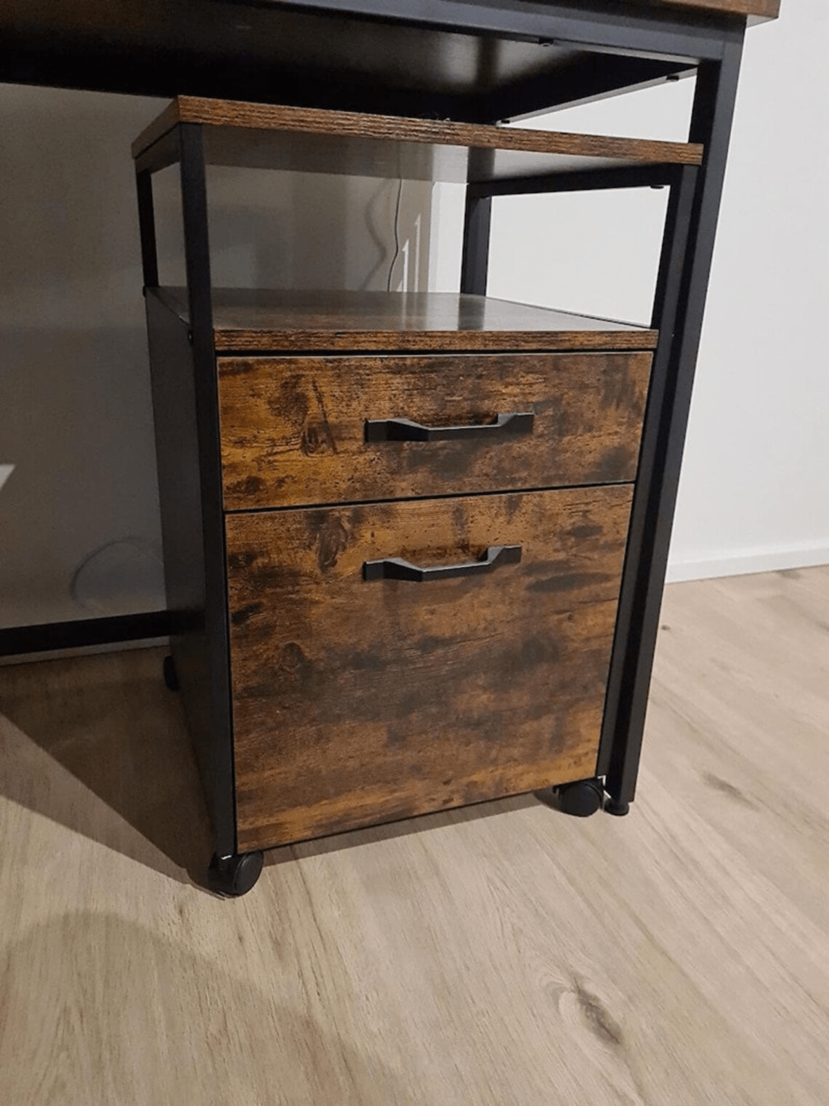 Industrial Filing Storage Cabinet Lockable Under Desk Drawers with Wheels Shelf - Home and Garden Furniture Shop - rustic - furniture