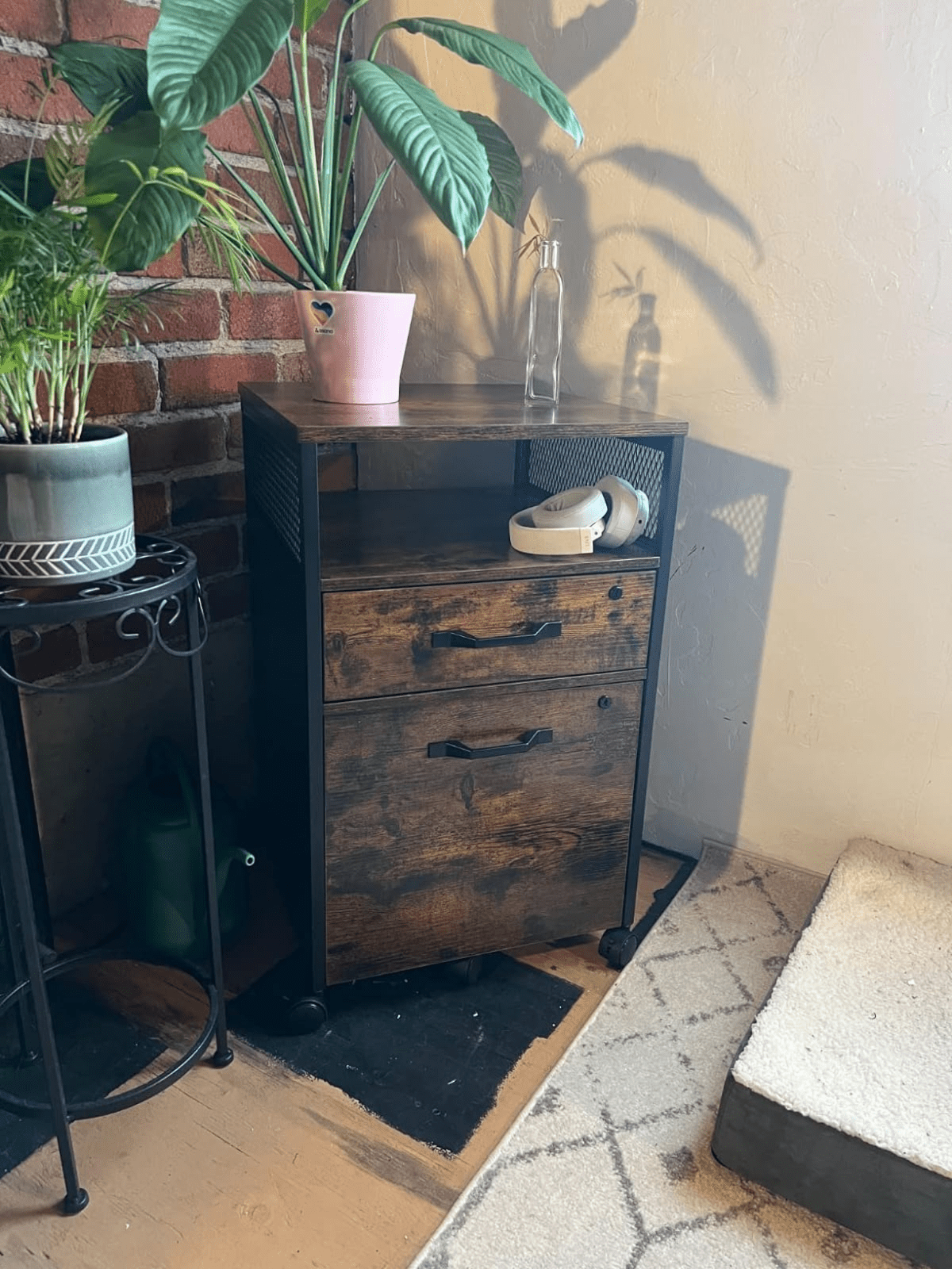 Industrial Filing Storage Cabinet Lockable Under Desk Drawers with Wheels Shelf - Home and Garden Furniture Shop - rustic - furniture