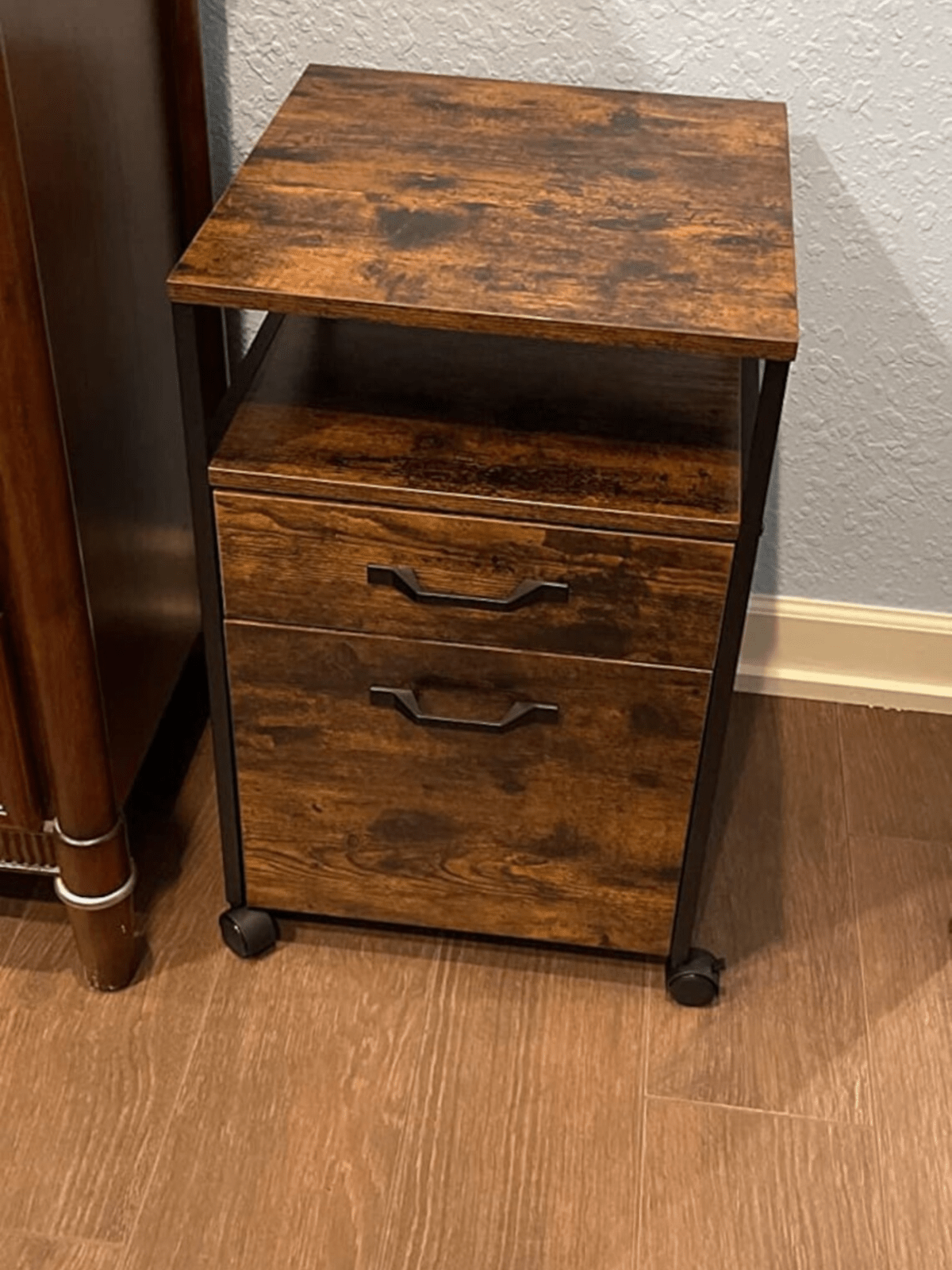 Industrial Filing Storage Cabinet Lockable Under Desk Drawers with Wheels Shelf - Home and Garden Furniture Shop - rustic - furniture