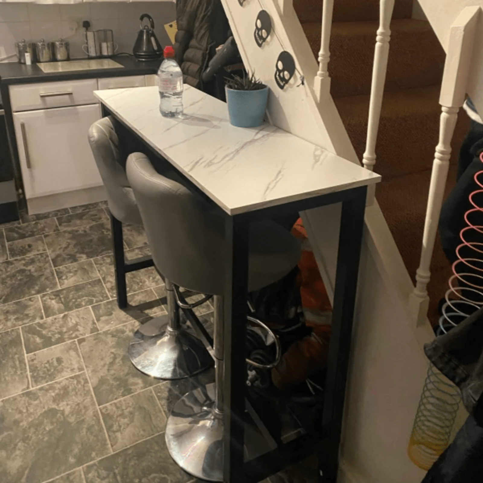 Industrial Kicthen Breakfast Bar Table Tall Dining Table Metal Legs Space Saving - Home and Garden Furniture Shop - rustic - furniture