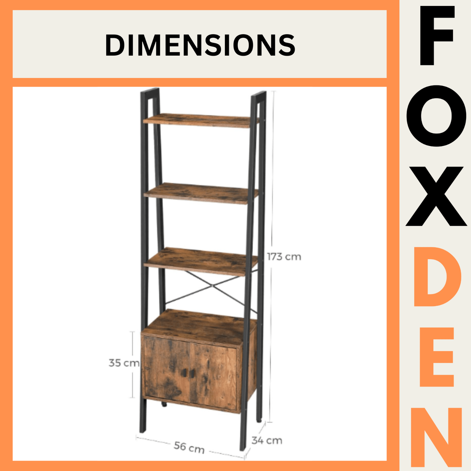 Industrial Ladder Shelf Rustic Metal Bookcase Cabinet Vintage Retro Furniture UK - Home and Garden Furniture Shop - #rustic - furniture#