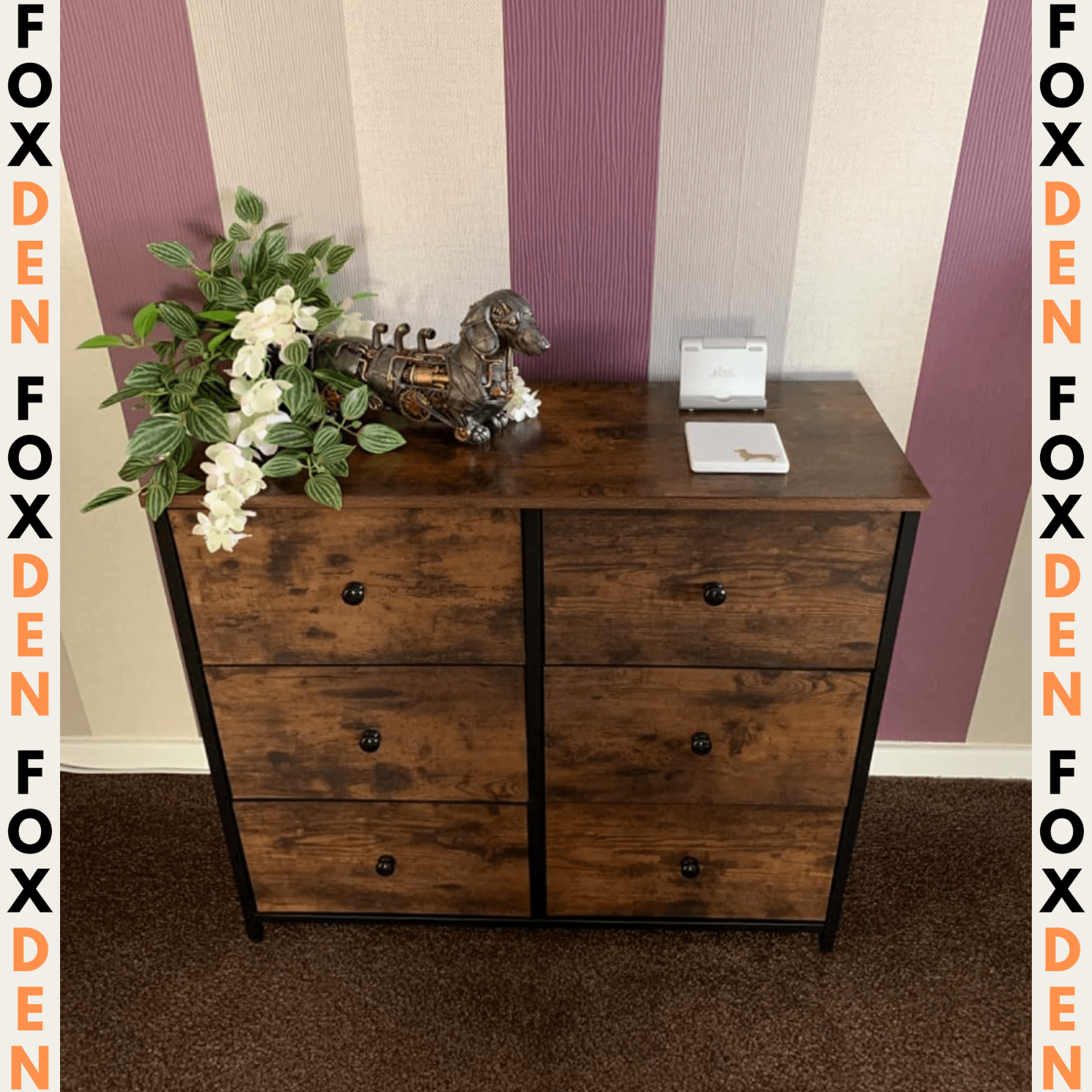 Industrial Large Chest of Drawers Vintage Dresser Rustic Sideboard Metal Storage - Home and Garden Furniture Shop - rustic - furniture