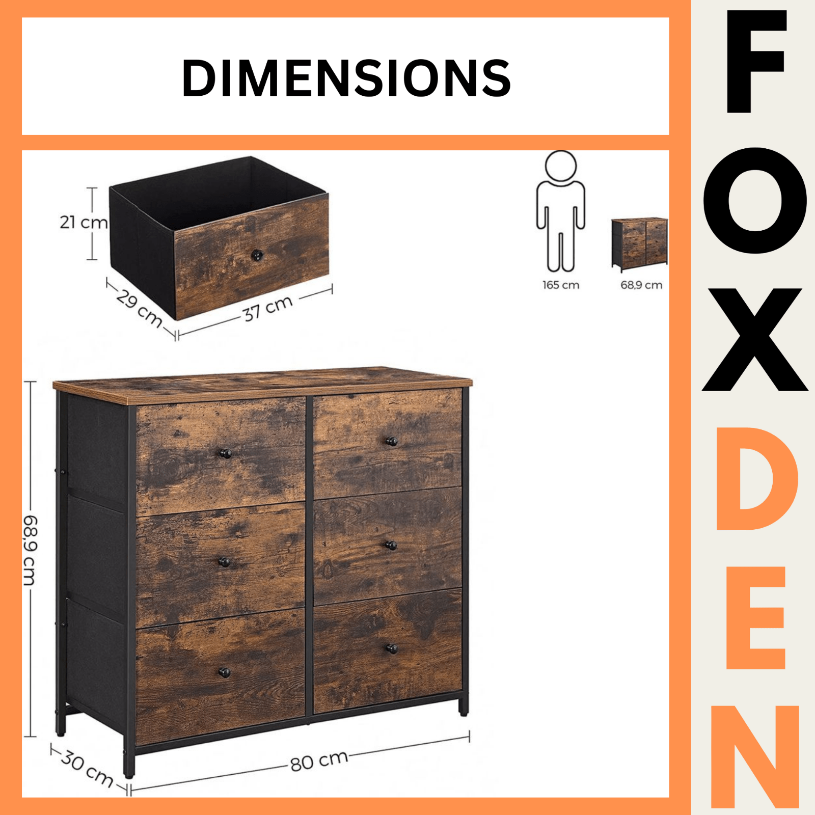 Industrial Large Chest of Drawers Vintage Dresser Rustic Sideboard Metal Storage - Home and Garden Furniture Shop - rustic - furniture