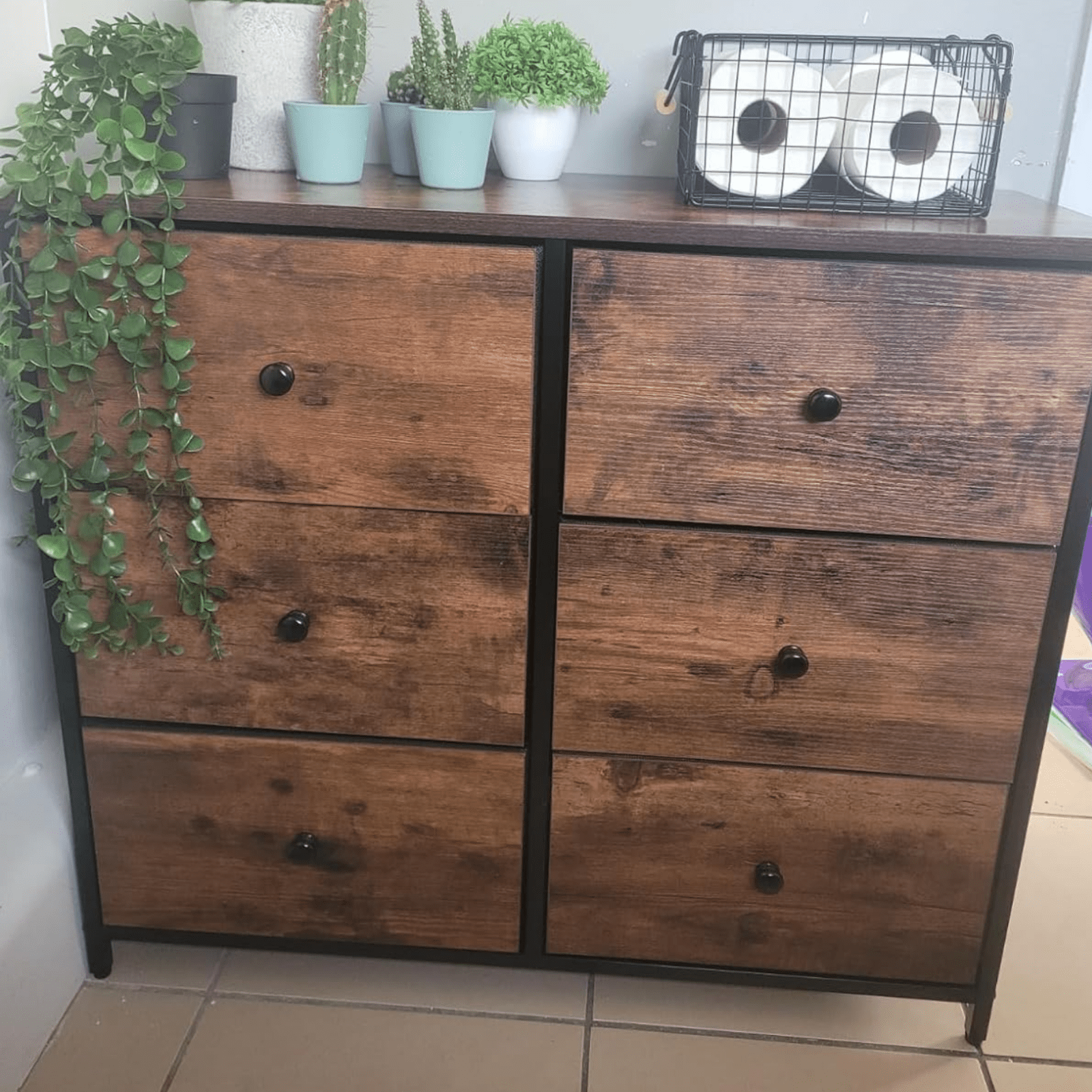 Industrial Large Chest of Drawers Vintage Dresser Rustic Sideboard Metal Storage - Home and Garden Furniture Shop - rustic - furniture