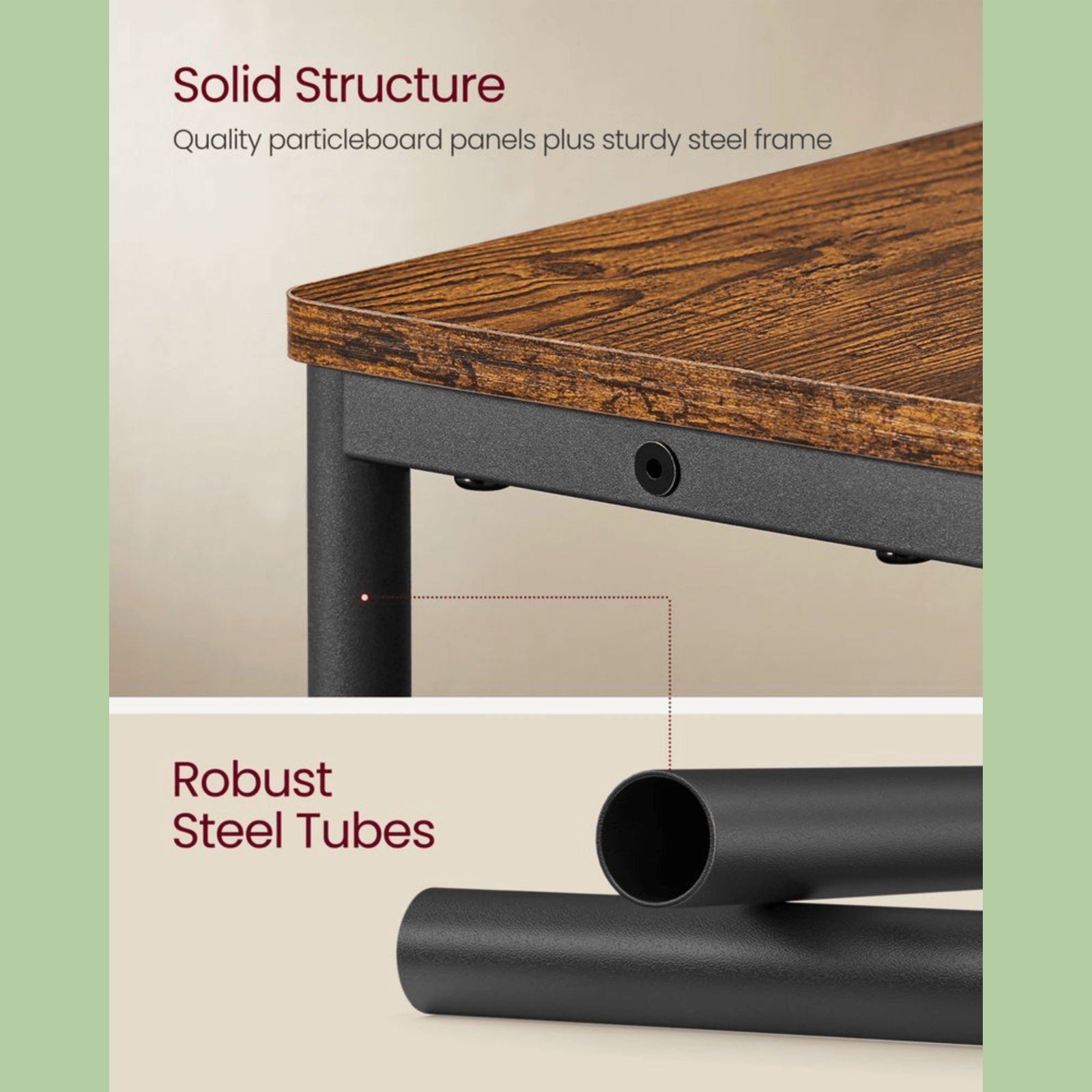 Industrial Narrow Sofa Side Table Shelf Plug Socket USB Rustic Bedside End Table - Home and Garden Furniture Shop - rustic - furniture