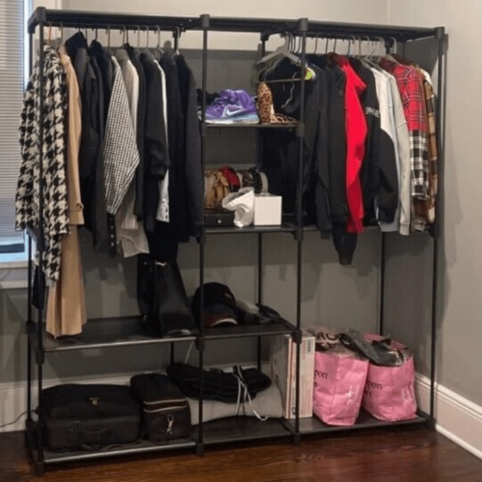 Industrial Portable Open Wardrobe Clothes Rail Rack Bedroom Storage Unit Shelves - Home and Garden Furniture Shop - rustic - furniture