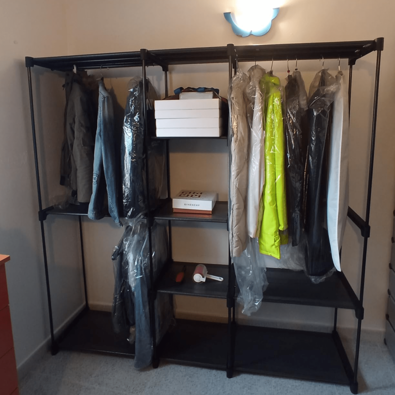 Industrial Portable Open Wardrobe Clothes Rail Rack Bedroom Storage Unit Shelves - Home and Garden Furniture Shop - rustic - furniture