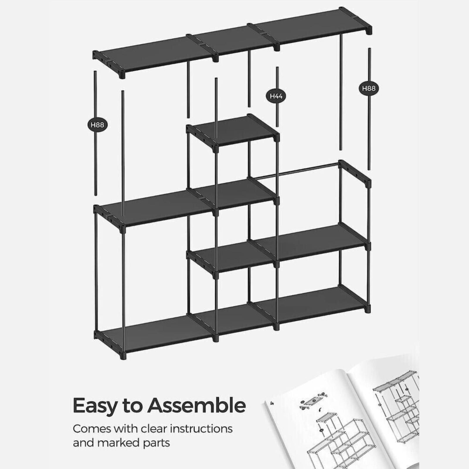 Industrial Portable Open Wardrobe Clothes Rail Rack Bedroom Storage Unit Shelves - Home and Garden Furniture Shop - rustic - furniture