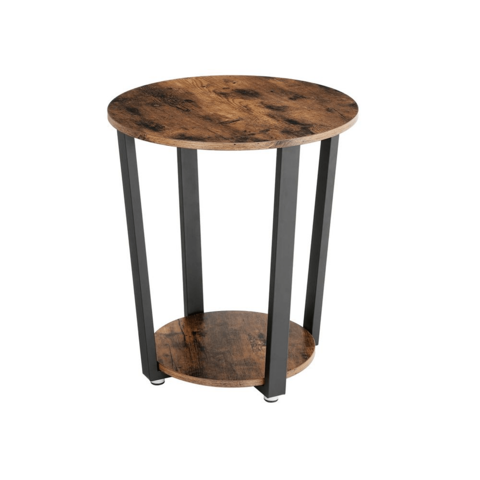 Industrial Round Coffee Table Side Table Sofa End Shelf Living Room Metal Legs - Home and Garden Furniture Shop - rustic - furniture