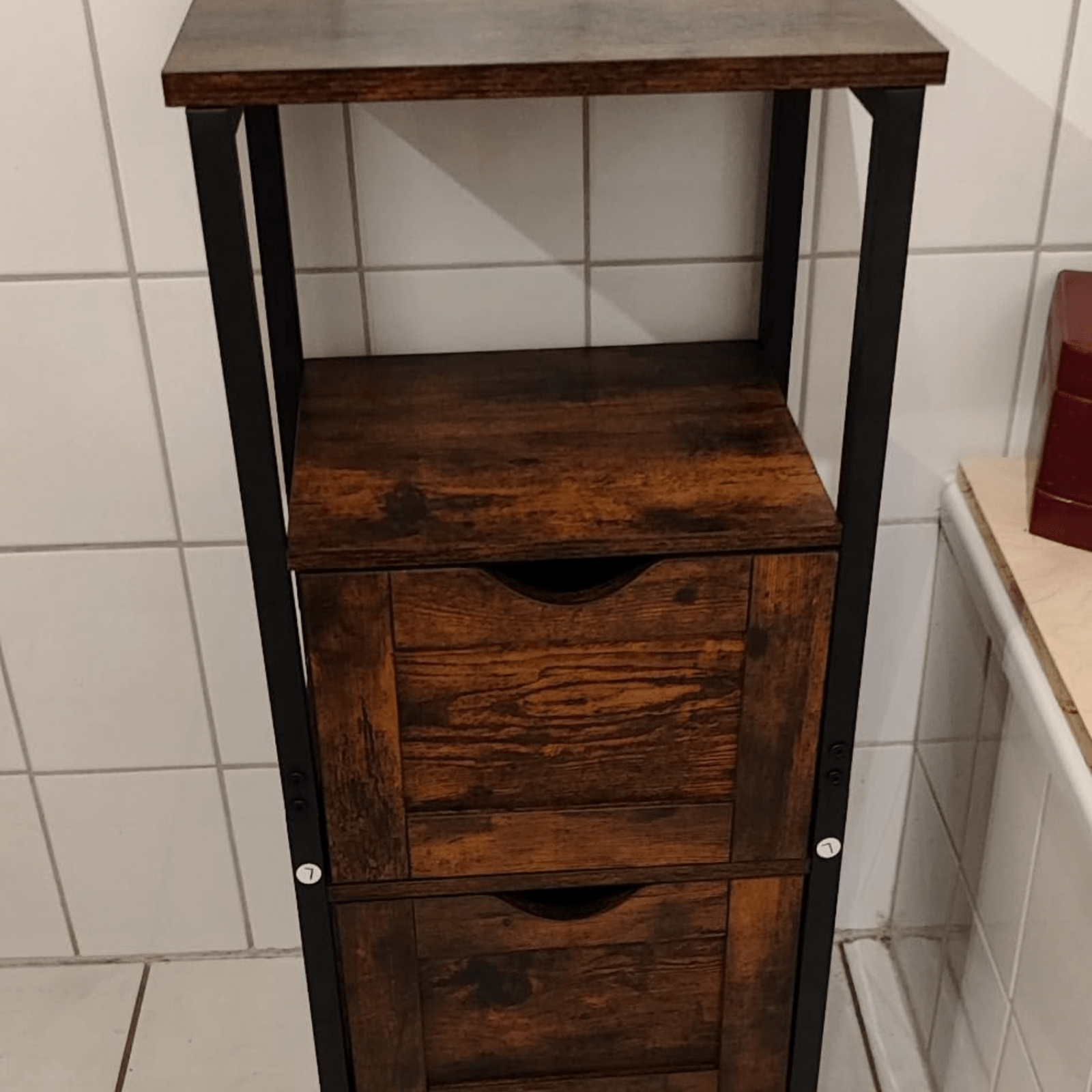 Industrial Slim Bathroom Cupboard Storage Chest of Drawer Vintage Narrow Cabinet - Home and Garden Furniture Shop - rustic - furniture