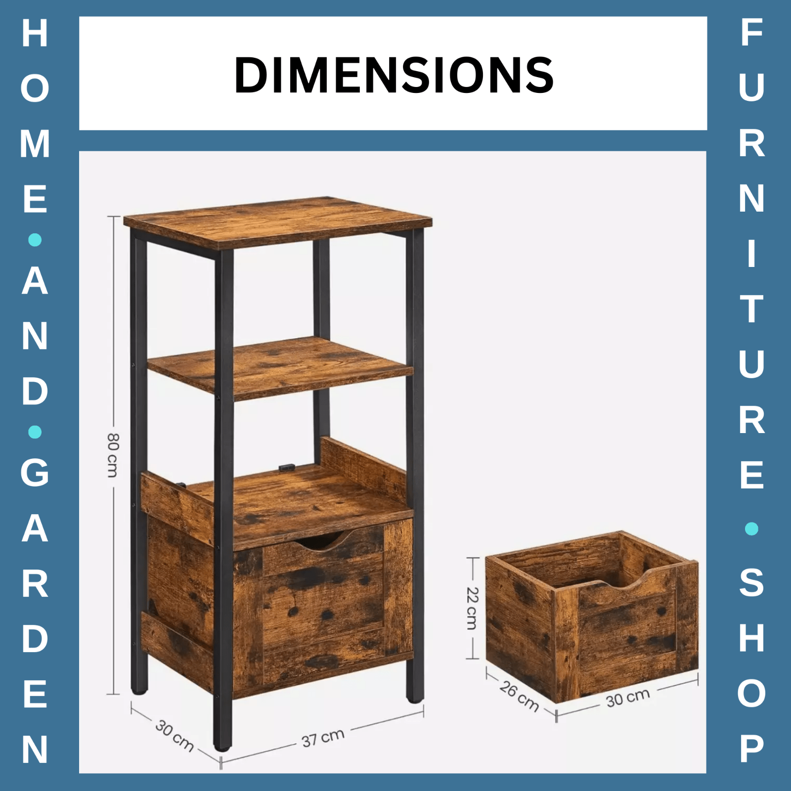 Industrial Slim Bathroom Cupboard Storage Chest of Drawer Vintage Narrow Cabinet - Home and Garden Furniture Shop - rustic - furniture