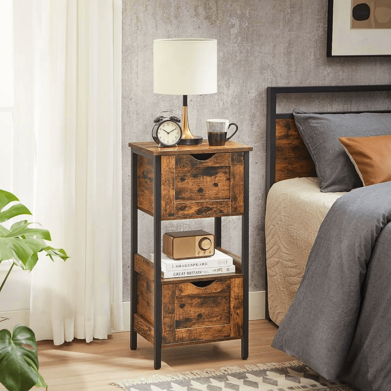 Industrial Slim Bathroom Cupboard Storage Chest of Drawer Vintage Narrow Cabinet - Home and Garden Furniture Shop - rustic - furniture