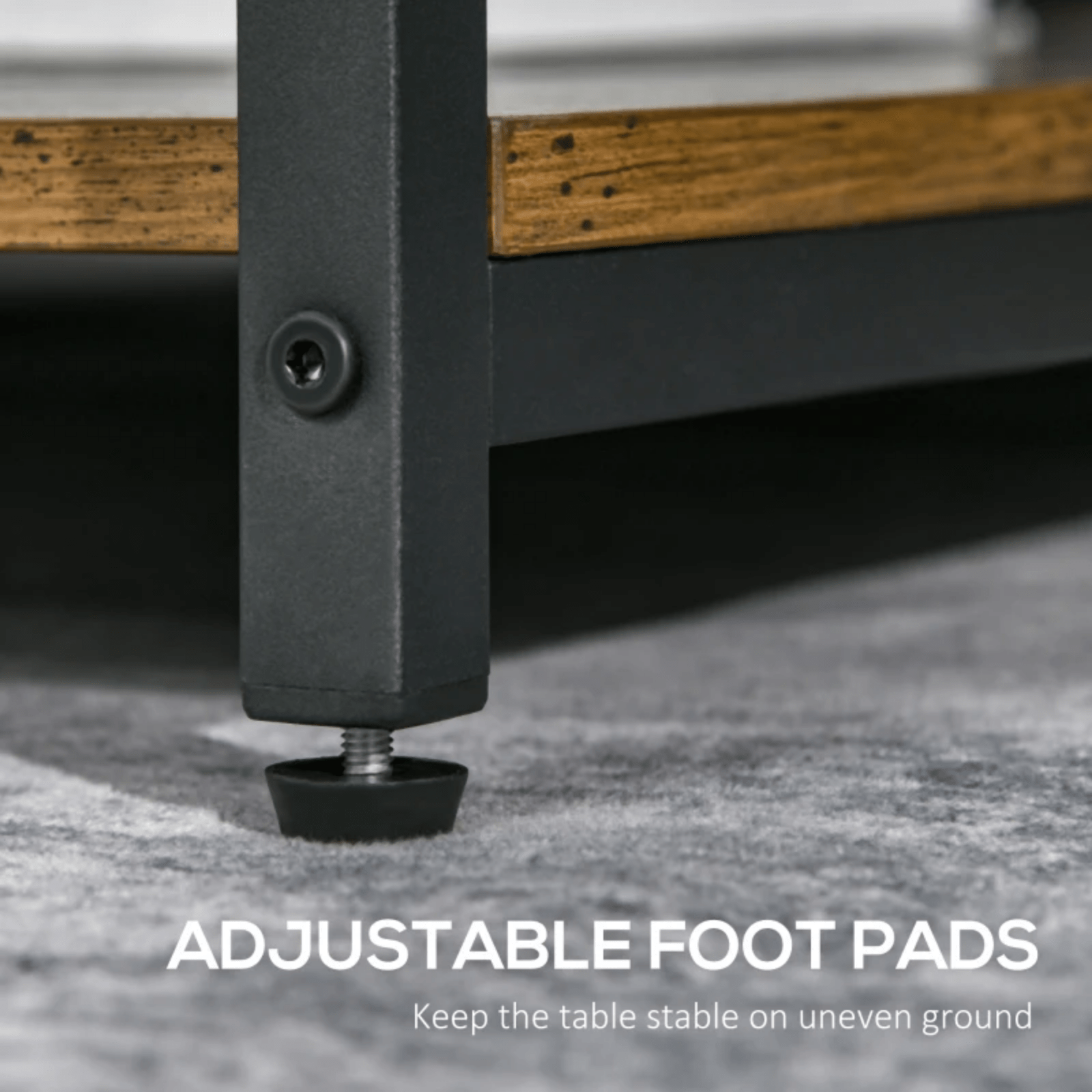 Industrial Square Coffee Table Storage Shelf End Table for Living Room Furniture - Home and Garden Furniture Shop - rustic - furniture