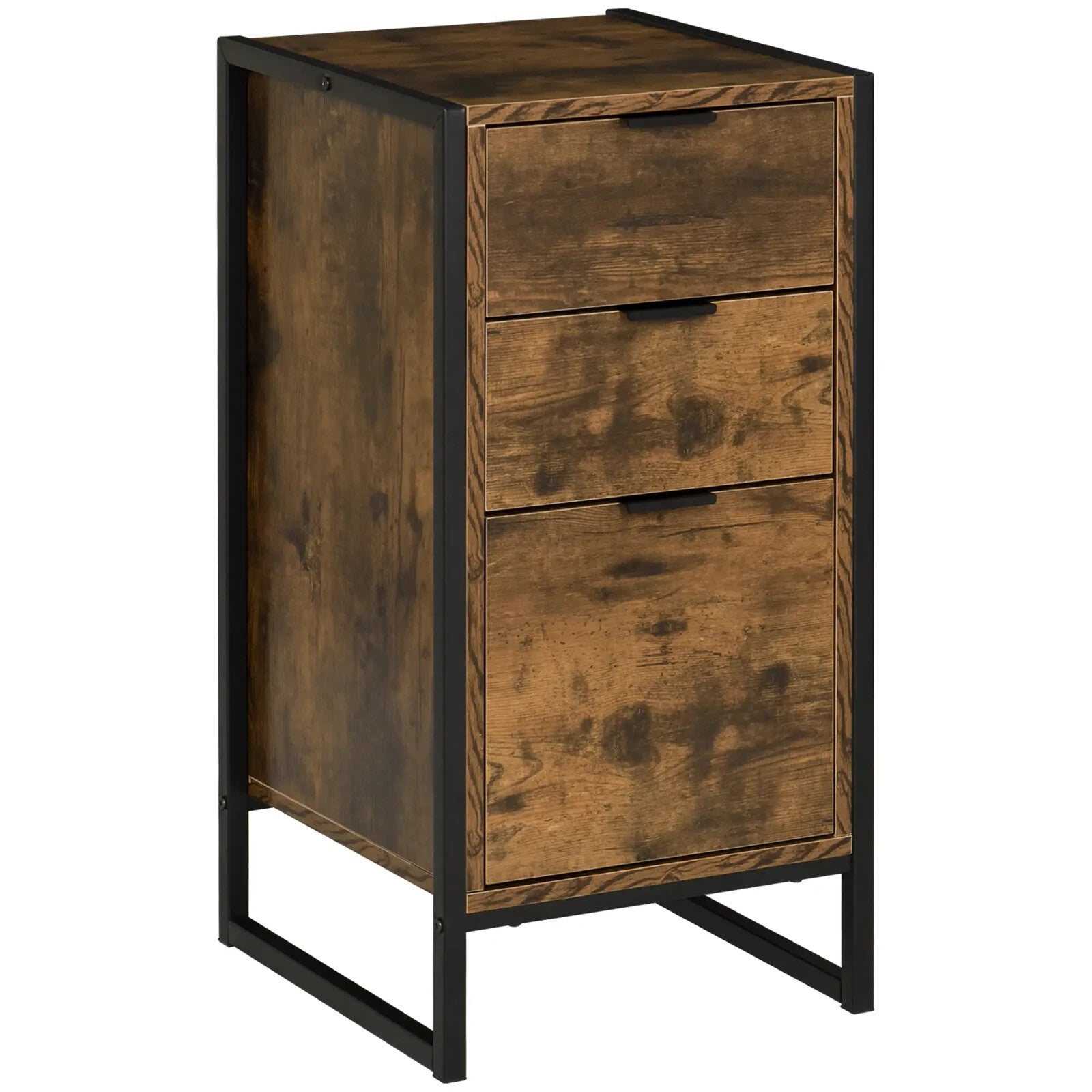 Industrial Storage Cabinet 3 Drawer Chest of Drawers Desk Handles Standing Unit - Home and Garden Furniture Shop - rustic - furniture