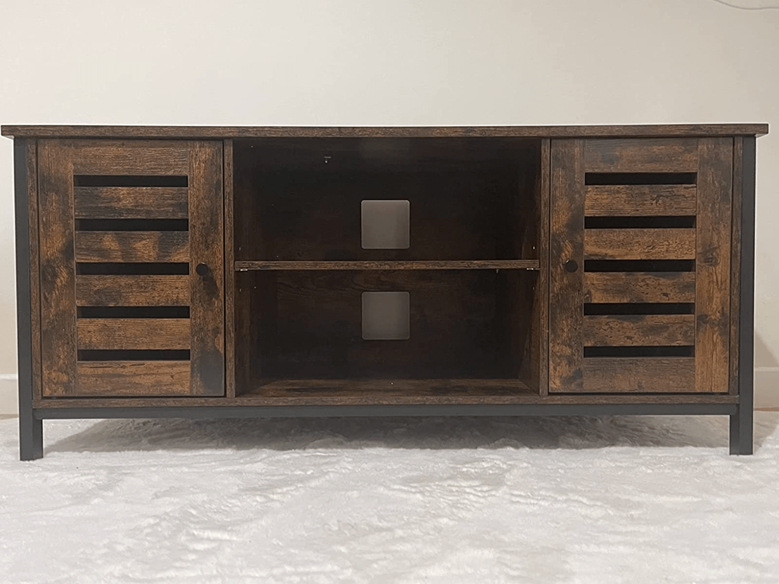 Industrial TV Stand Media Cabinet TV Unit Storage Retro Rustic TV Cabinet Doors - Home and Garden Furniture Shop - #rustic - furniture#