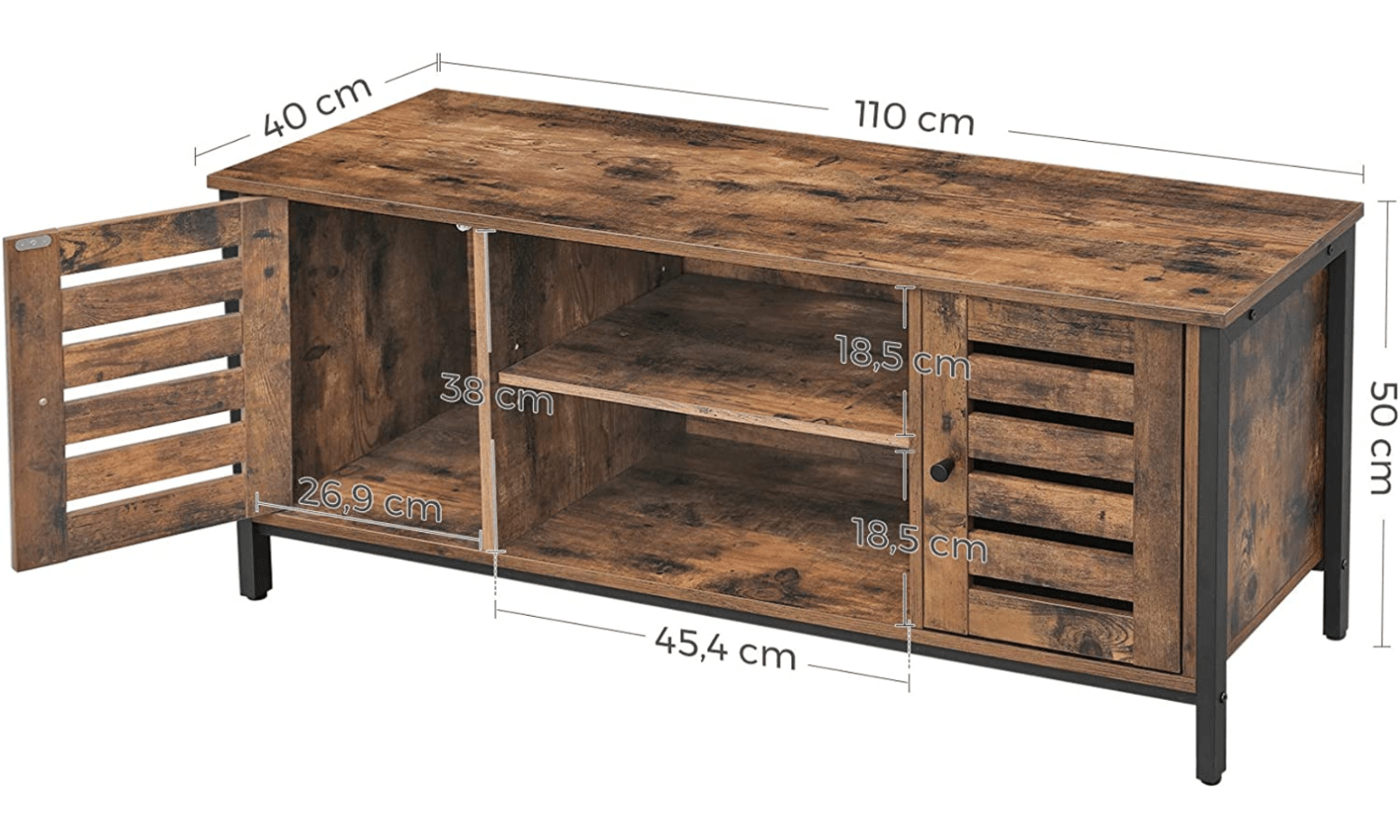 Industrial TV Stand Media Cabinet TV Unit Storage Retro Rustic TV Cabinet Doors - Home and Garden Furniture Shop - #rustic - furniture#