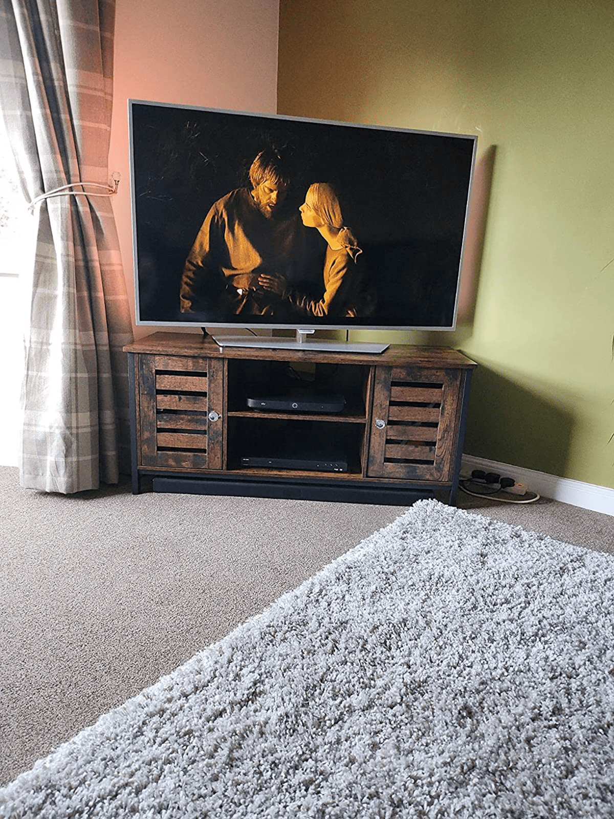 Industrial TV Stand Media Cabinet TV Unit Storage Retro Rustic TV Cabinet Doors - Home and Garden Furniture Shop - #rustic - furniture#