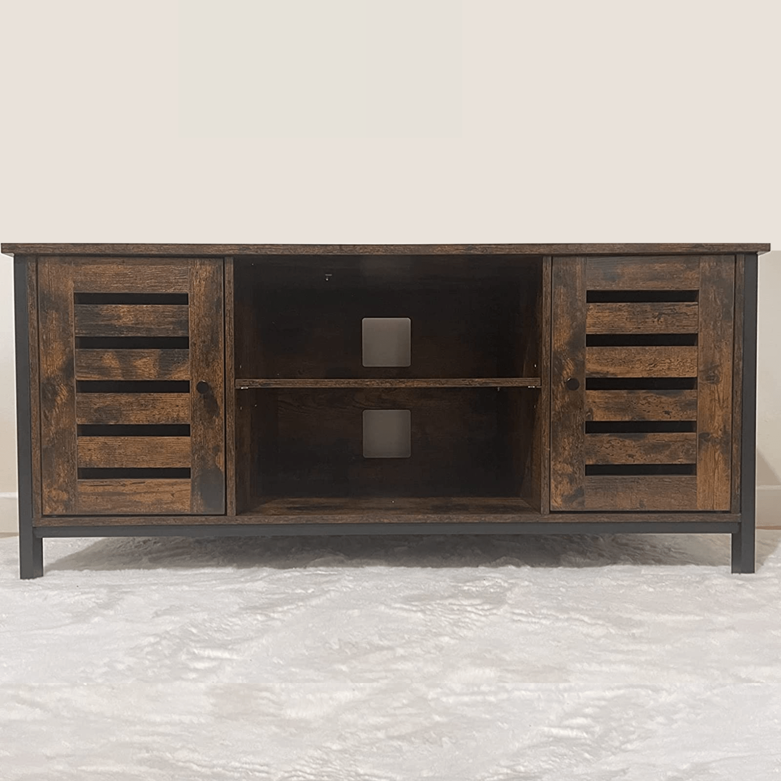 Industrial TV Stand Media Cabinet TV Unit Storage Retro Rustic TV Cabinet Doors - Home and Garden Furniture Shop - #rustic - furniture#