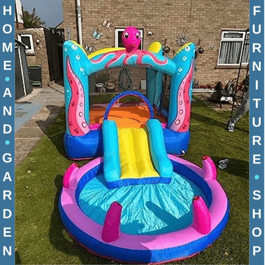 Inflatable Octopus Bounce Castle with Trampoline Slide and Pool 3.8 x 2 x 1.8m - Home and Garden Furniture Shop - rustic - furniture