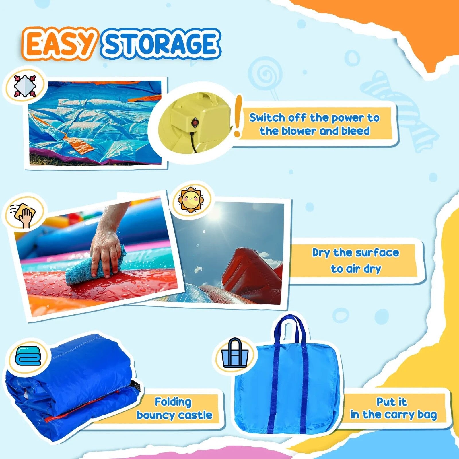 Kid Bouncy Castle Inflatable Trampoline w/ Water Pool & Blower Two in One Design - Home and Garden Furniture Shop - rustic - furniture