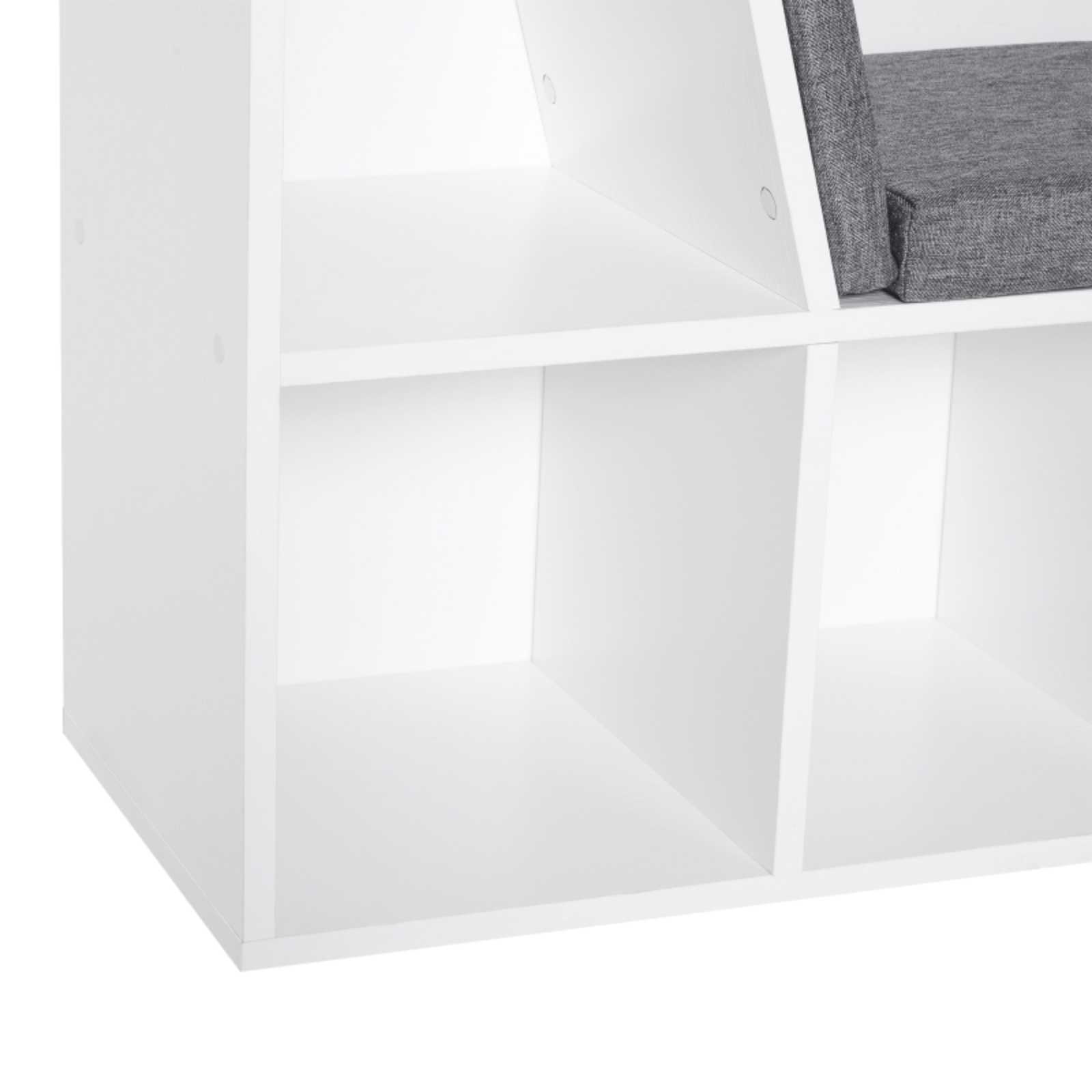 Kids Bookcase Storage White Shelving Unit Six Cubes Organiser Bench Padded Seat - Home and Garden Furniture Shop - #rustic - furniture#