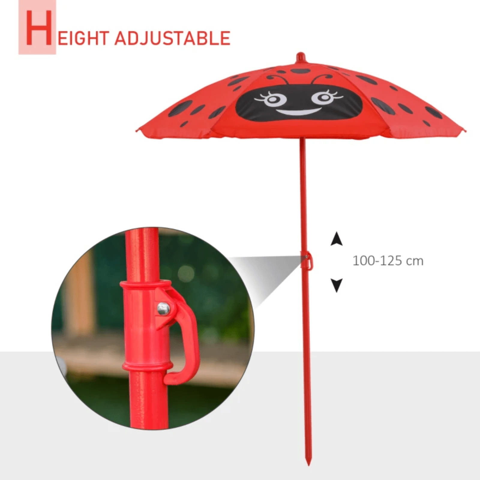 Kids Folding Picnic Table Chair Set Garden Outdoor Patio Parasol Umbrella Red - Home and Garden Furniture Shop - rustic - furniture