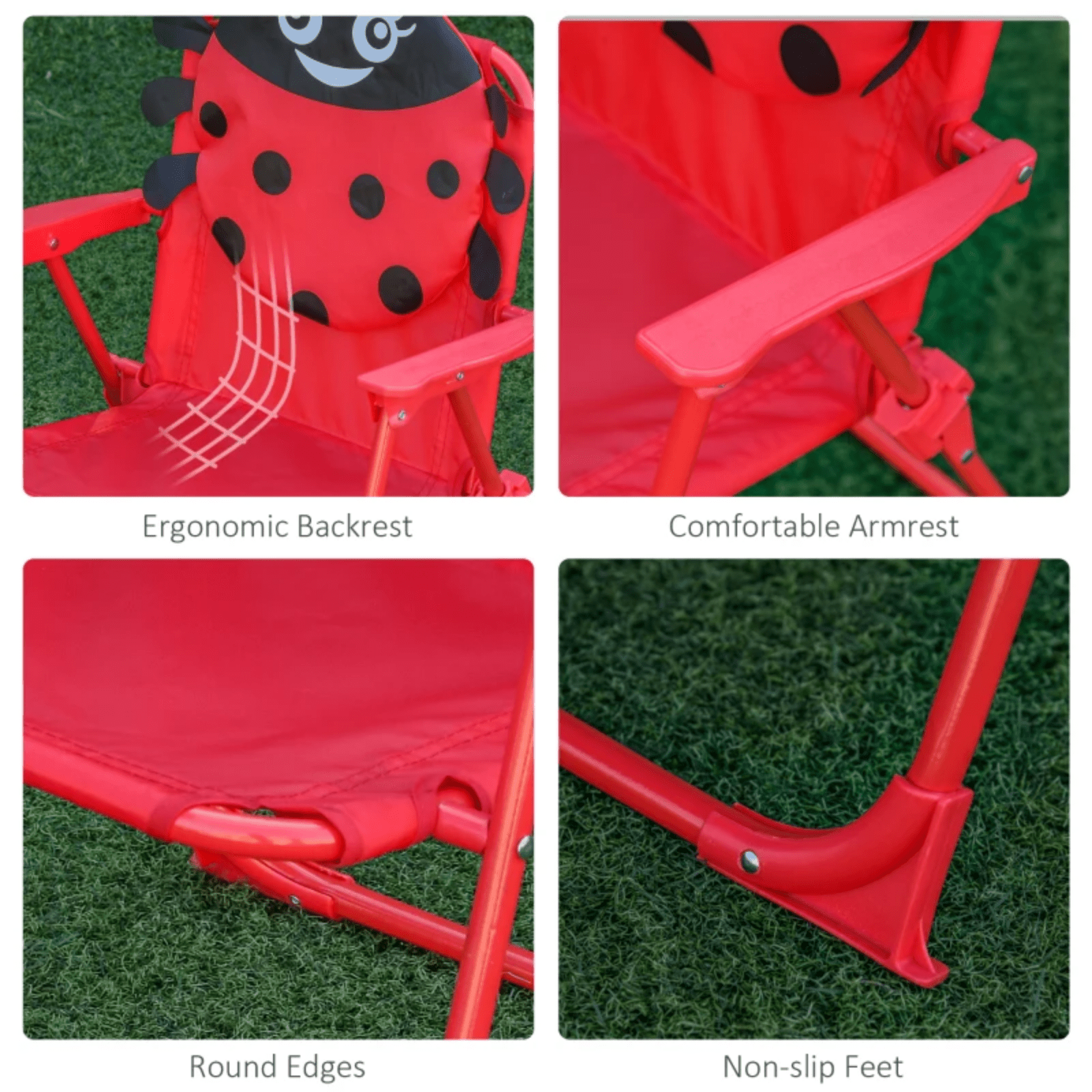 Kids Folding Picnic Table Chair Set Garden Outdoor Patio Parasol Umbrella Red - Home and Garden Furniture Shop - rustic - furniture