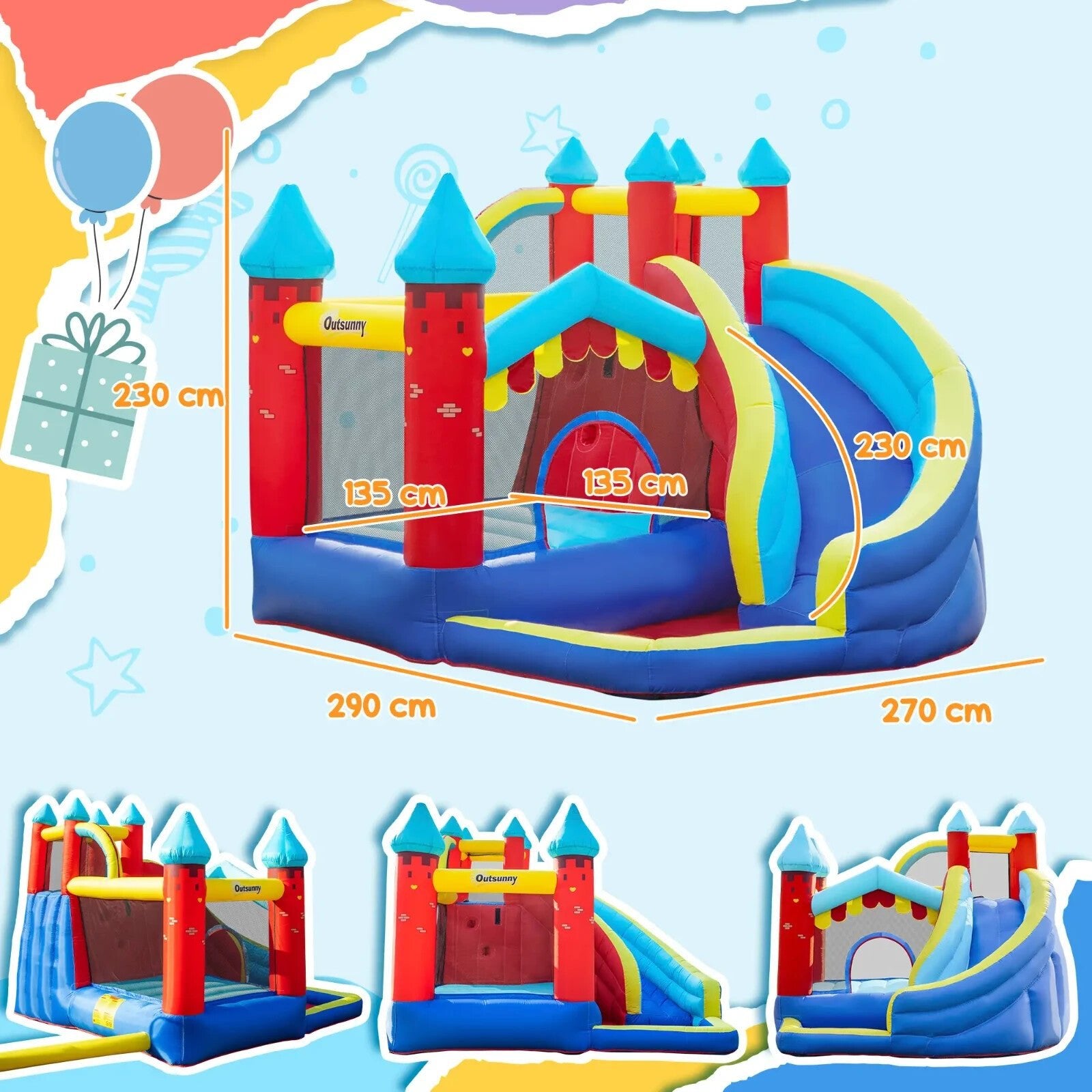 Kids Garden Inflatable Bouncy Castle Slide Trampoline Water Pool with Blower - Home and Garden Furniture Shop - rustic - furniture