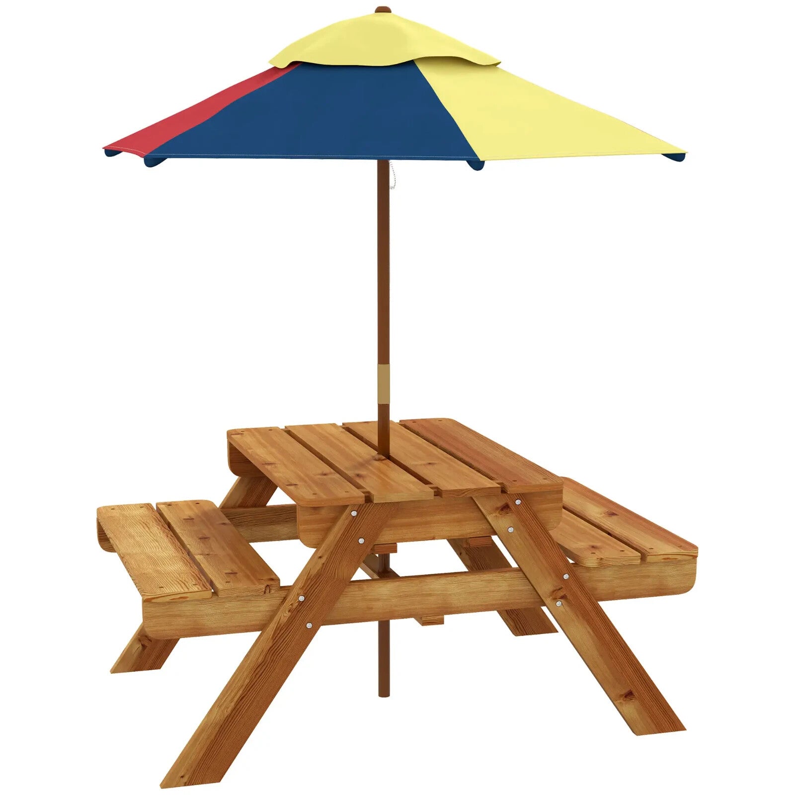 Kids Picnic Table Set with Sand and Water Play and Removable Parasol for Outdoor - Home and Garden Furniture Shop - rustic - furniture