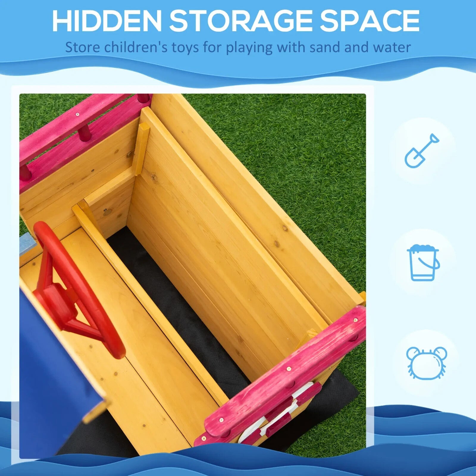 Kids Sandbox with Canopy Bench Seat & Storage for 3–8 Year Olds Outdoor Play - Home and Garden Furniture Shop - rustic - furniture