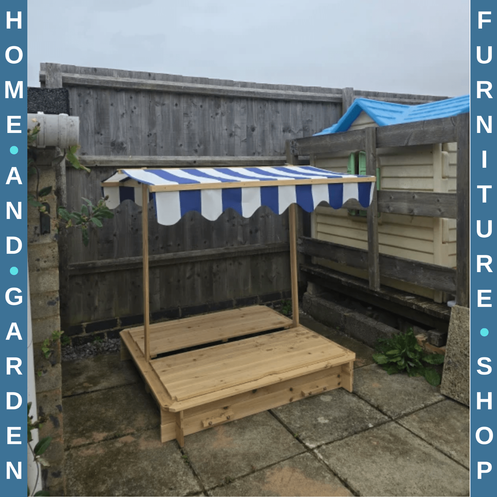 Kids Wooden Square Sandpit with Cabana Roof Sandbox Backyard Garden Playset - Home and Garden Furniture Shop - rustic - furniture