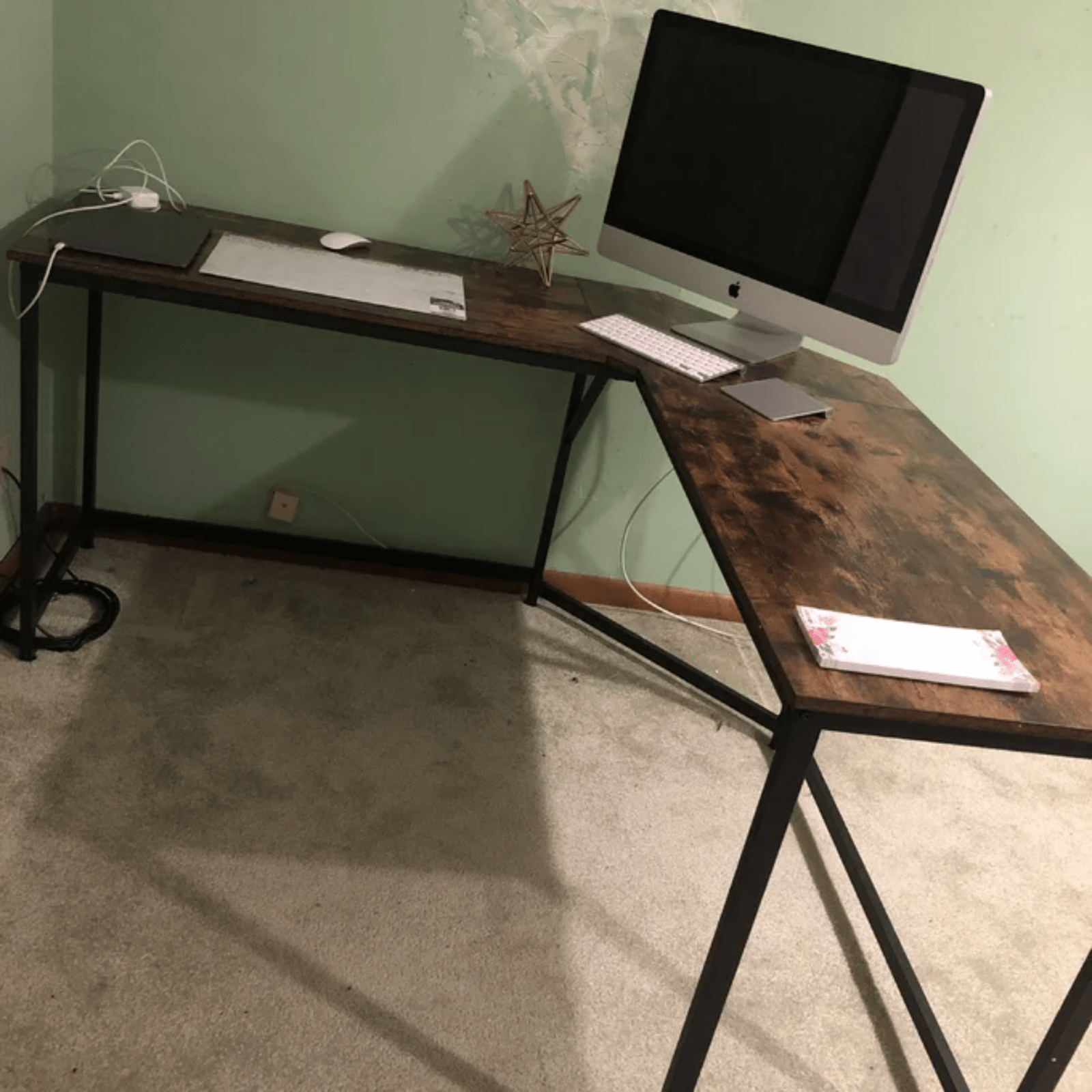 L - Shaped Computer Desk Large Corner Desk Office Workstation Study Writing Table - Home and Garden Furniture Shop - rustic - furniture