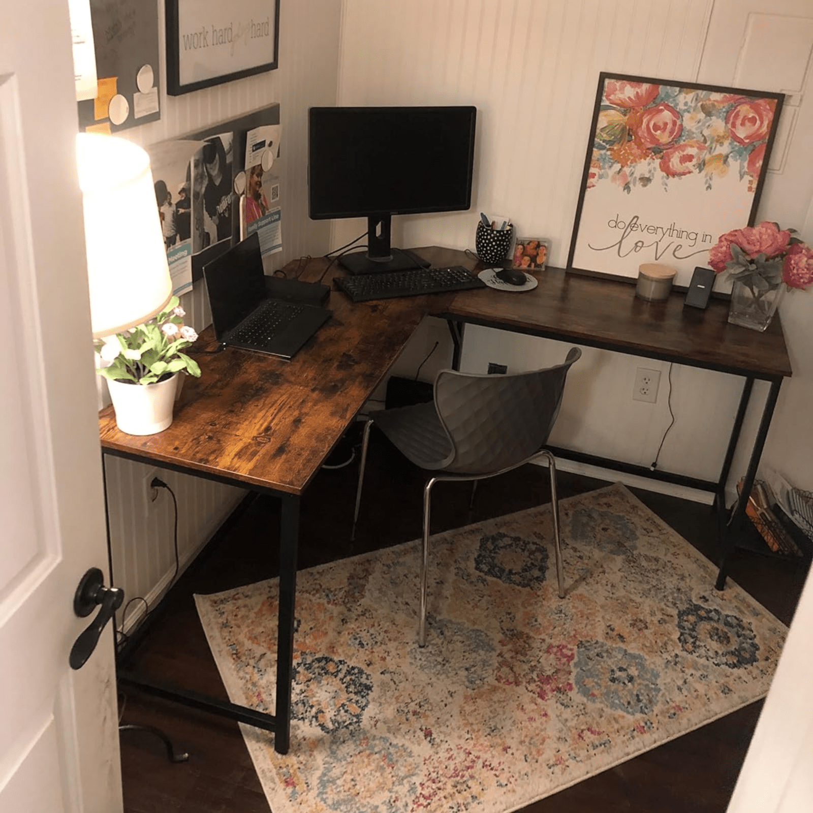 L - Shaped Computer Desk Large Corner Desk Office Workstation Study Writing Table - Home and Garden Furniture Shop - rustic - furniture