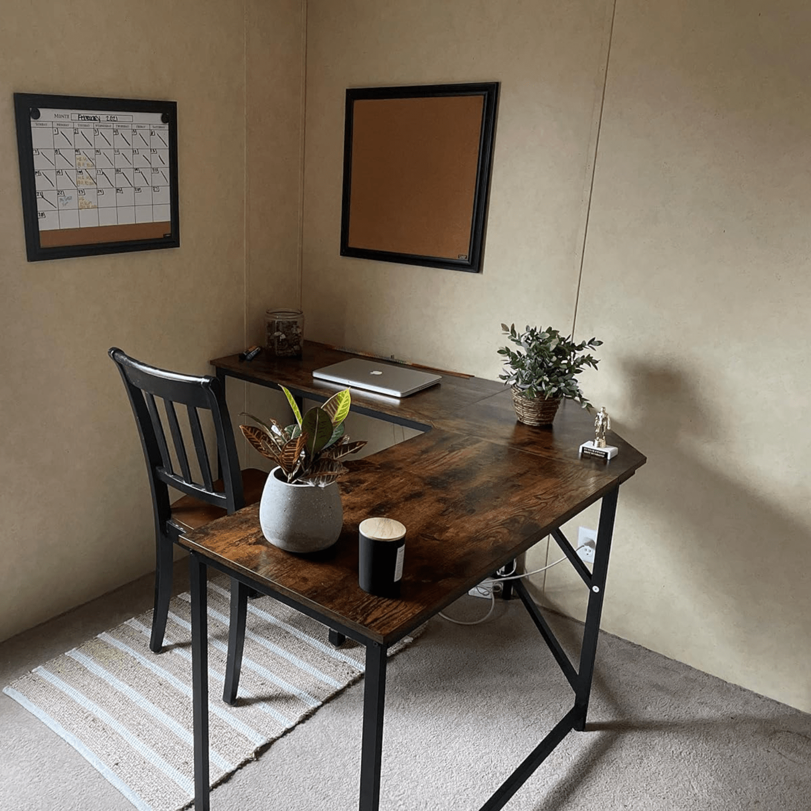 L - Shaped Computer Desk Large Corner Desk Office Workstation Study Writing Table - Home and Garden Furniture Shop - rustic - furniture