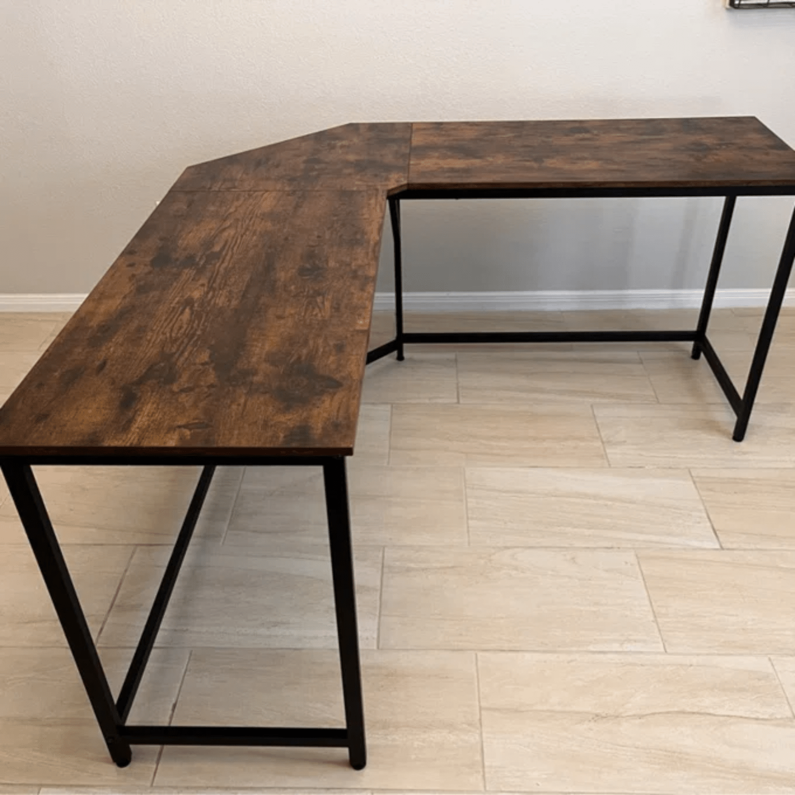 L - Shaped Computer Desk Large Corner Desk Office Workstation Study Writing Table - Home and Garden Furniture Shop - rustic - furniture