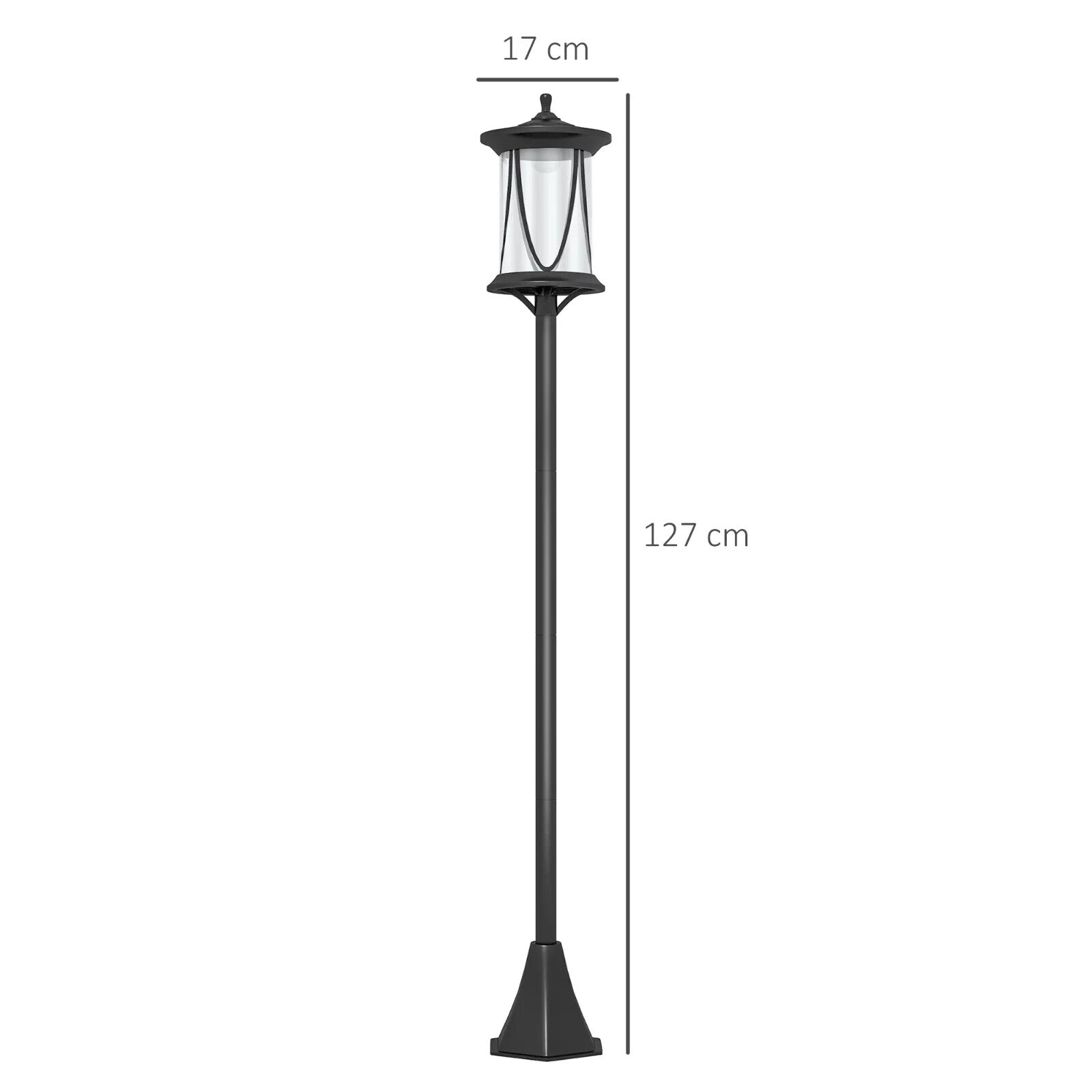 Lamp Post Solar Powered LED Light Waterproof with Automatically Turns On Black - Home and Garden Furniture Shop - rustic - furniture