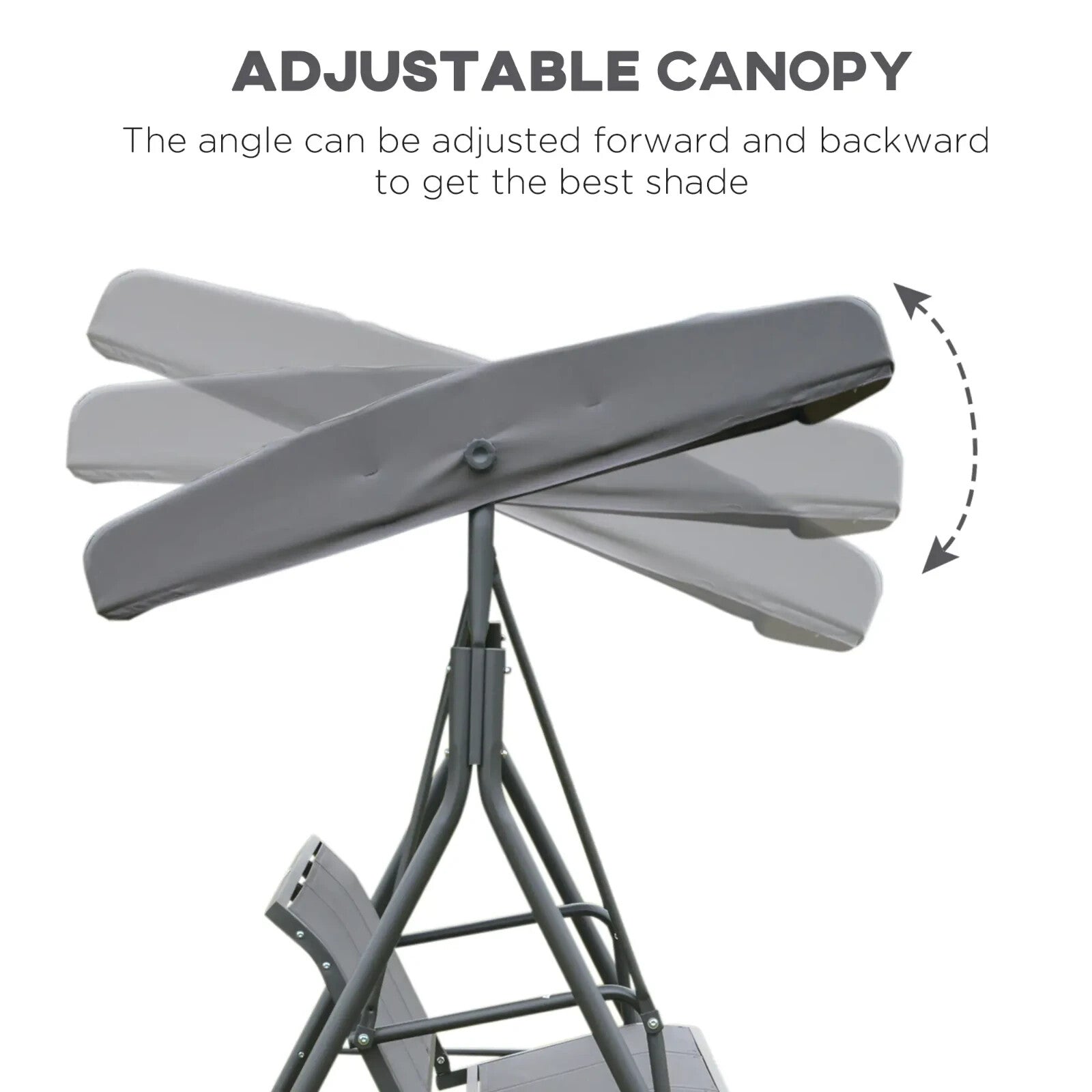 Large 3 Seater Garden Swing Chair Patio Hammock Canopy Outdoor Grey Heavy Duty - Home and Garden Furniture Shop - rustic - furniture