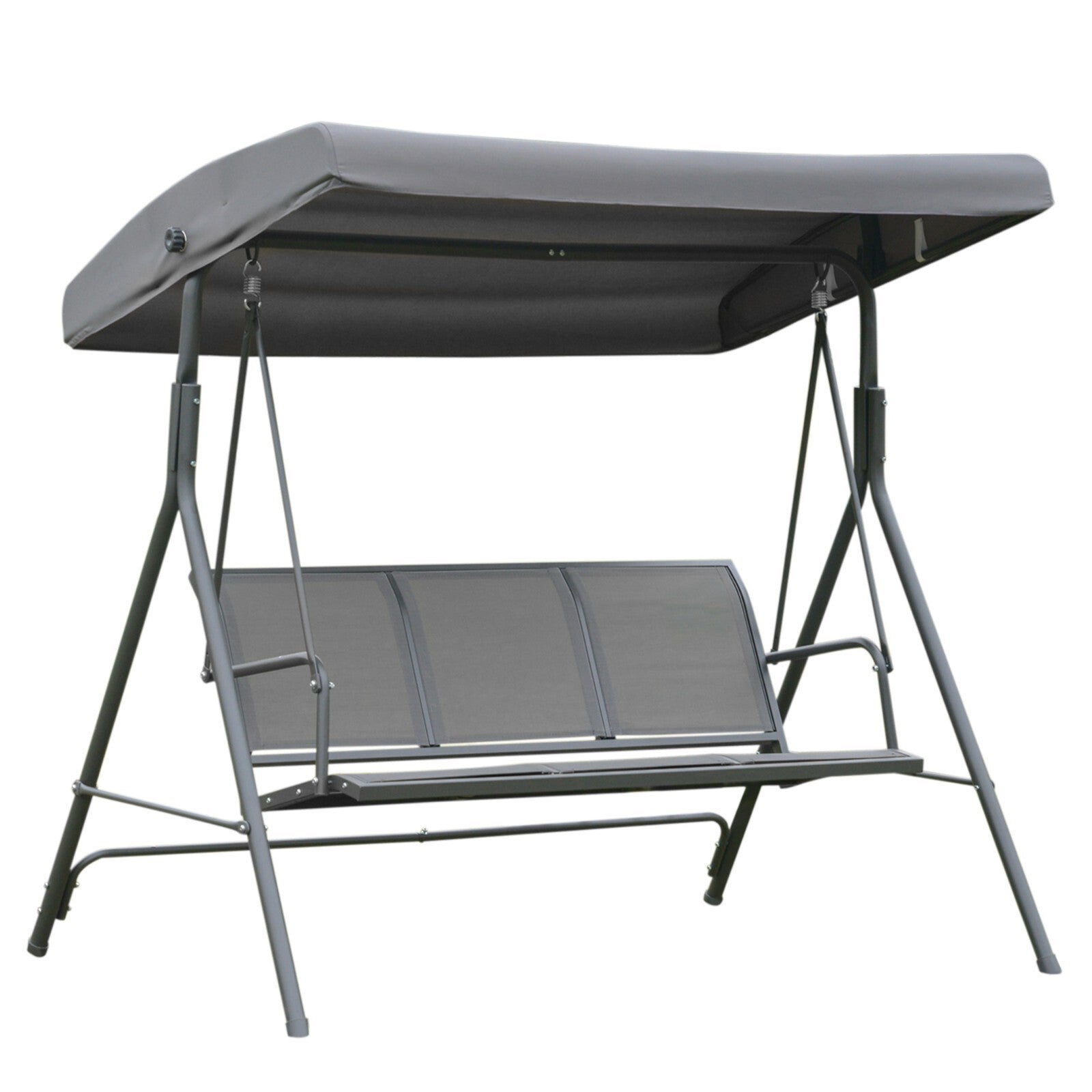 Large 3 Seater Garden Swing Chair Patio Hammock Canopy Outdoor Grey Heavy Duty - Home and Garden Furniture Shop - rustic - furniture