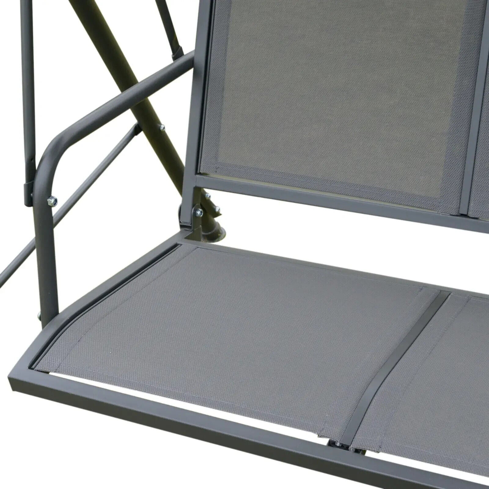 Large 3 Seater Garden Swing Chair Patio Hammock Canopy Outdoor Grey Heavy Duty - Home and Garden Furniture Shop - rustic - furniture